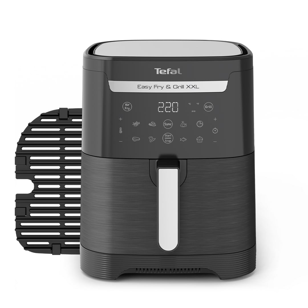 Tefal Easy Fry Precision 2-in-1 Digital Air Fryer and Grill 4.2 Litre Capacity 8 Programs inc Dehydrator Black EY5058, 1550W