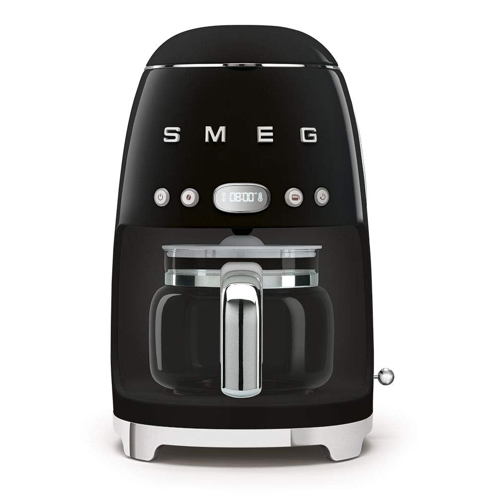 Smeg 50's Retro Style Aesthetic Drip Coffee Machine with 10 Cup Glass Carafe, Auto Start Feature, Keep Warm Plate, and Two Coffee Strength Settings (Pastel Blue)