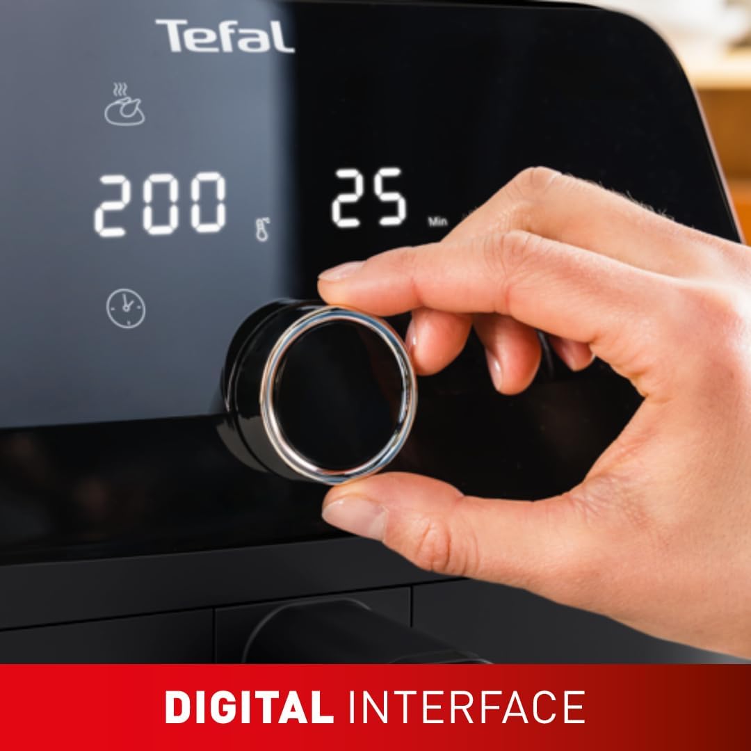 Tefal Easy Fry Mega Air Fryer, 7.5L Capacity (Serves Up to 8), 8 Preset Cooking Programs, Compact Design, Energy-Efficient, Dishwasher-Safe Basket, EY8558G0 - Grey
