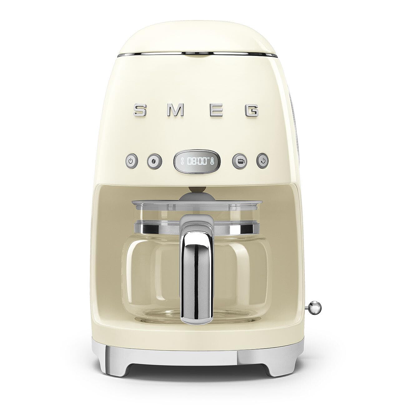Smeg 50's Retro Style Aesthetic Drip Coffee Machine with 10 Cup Glass Carafe, Auto Start Feature, Keep Warm Plate, and Two Coffee Strength Settings (Pastel Blue)