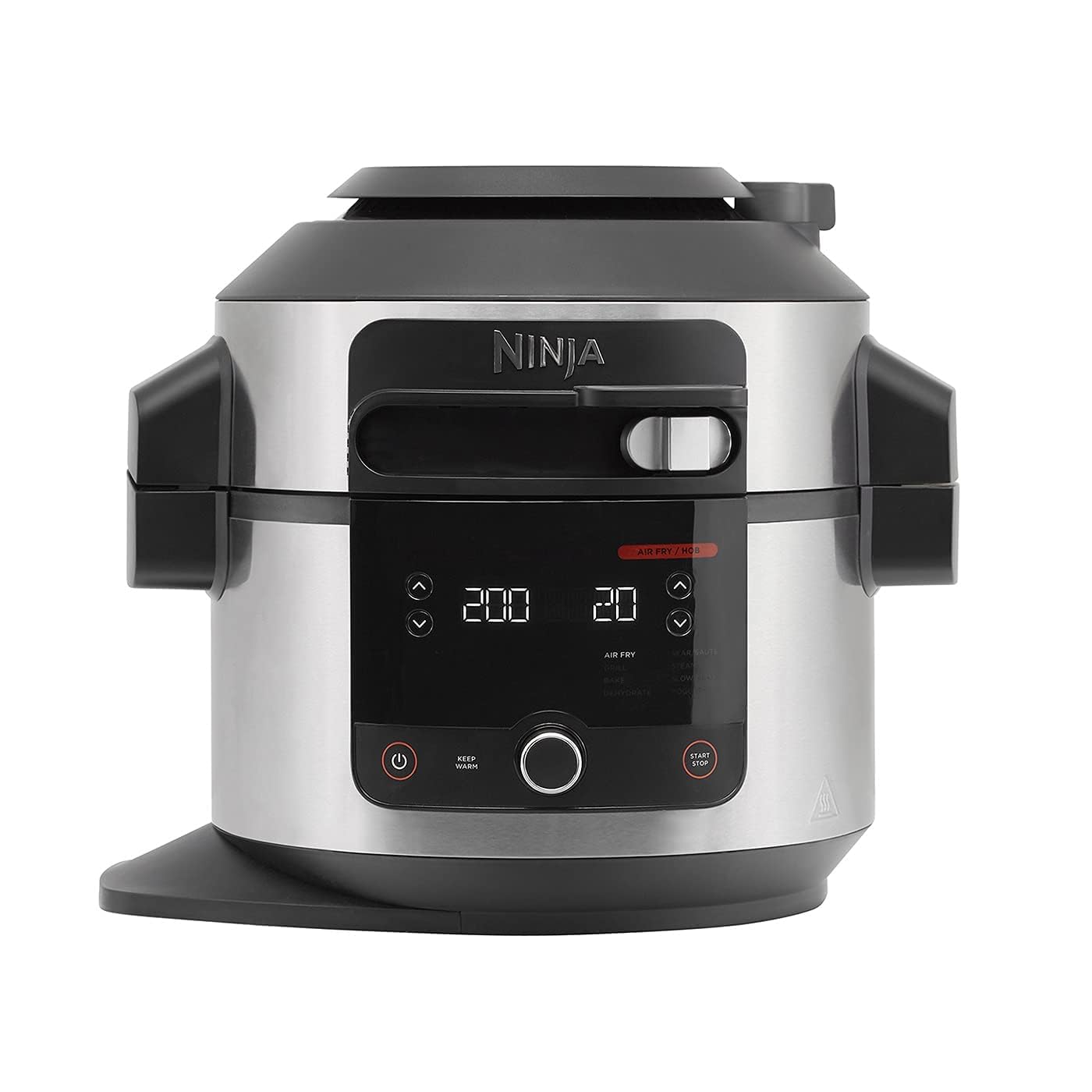 Ninja Foodi MAX 15-in-1 SmartLid Multi-Cooker 7.5L with Digital Probe, Electric Pressure Cooker & Air Fryer, Slow Cook and more, Cooks 6 Portions, Stainless Steel/Black OL750UK