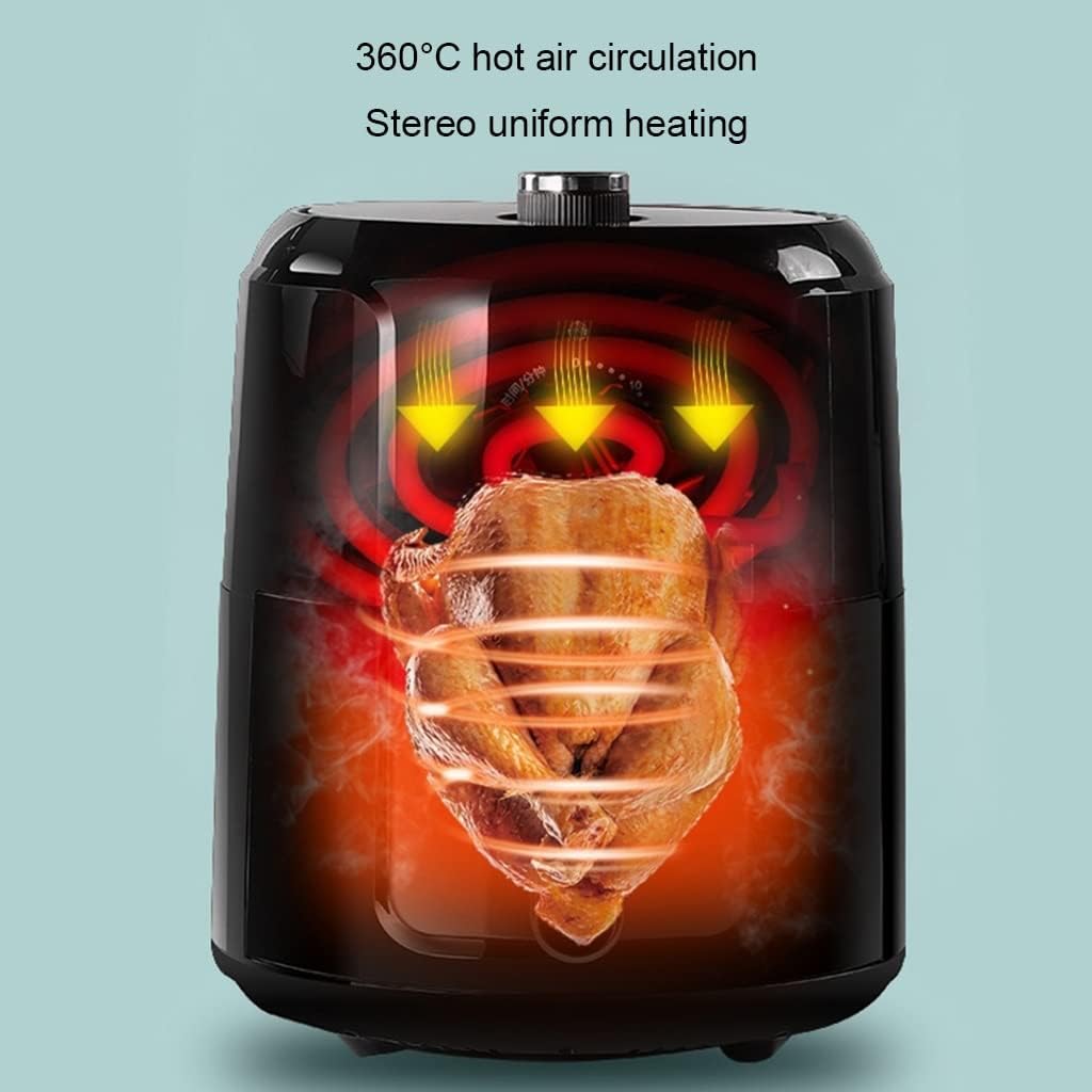 Home 4L Air Fryer Smart Multifunctional Fryer Fully Automatic French Fry Maker Electric Fryer Kitchen Appliances (Black 26 x 30.5 cm) (Black 26 x 30.5 cm) (Black 26 x 30.5 cm)