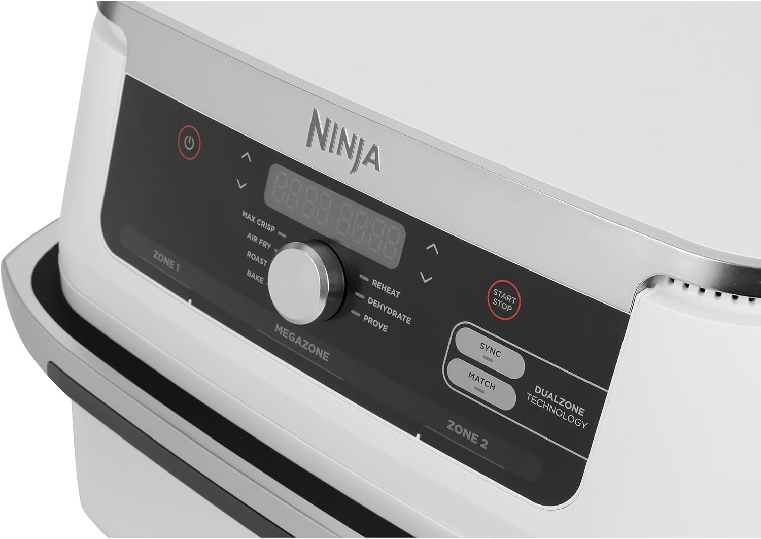 Ninja AF500EUWH FlexDrawer, Dual Zone with Removable Divider, Large 10.4L Drawer, 7-in-1, Air-Fryer uses no Oil, Air Fry, Roast, Bake, Max Crisp - white