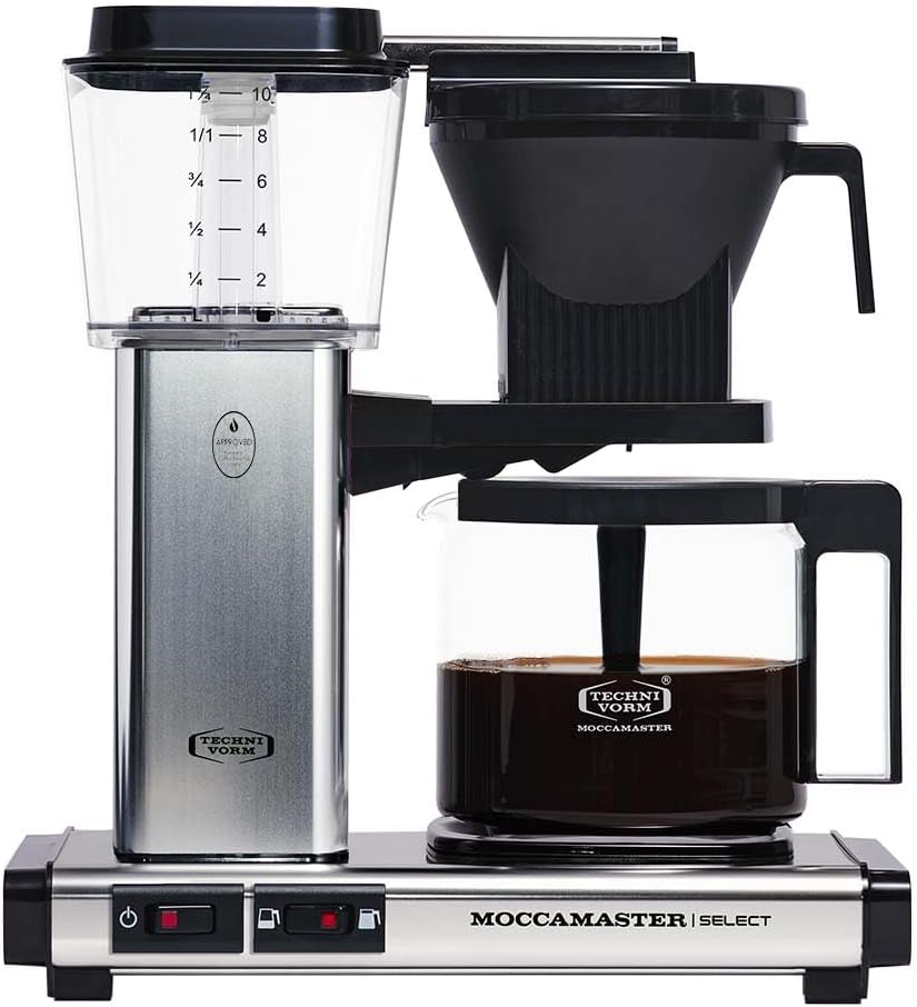 Moccamaster KBG Select, Coffee Machine, Filter Coffee Maker, Polished Silver, UK Plug, 1.25 Liters