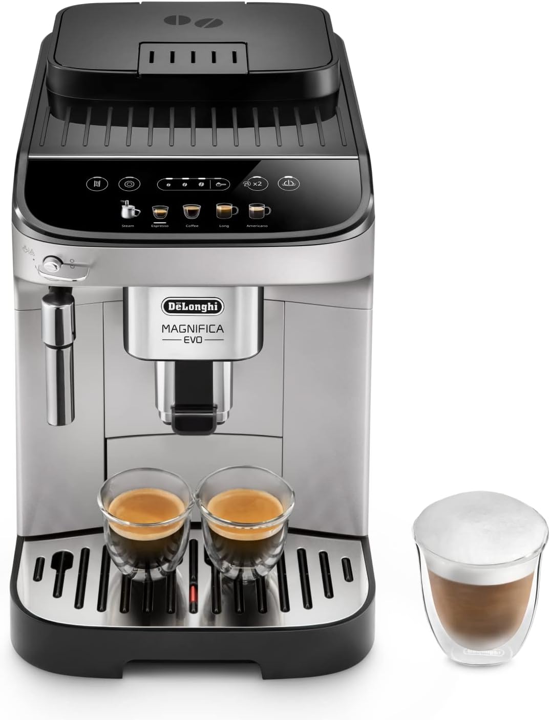De'Longhi Magnifica Evo, Bean to Cup Coffee and Cappuccino Maker, ECAM292.33.SB, Silver
