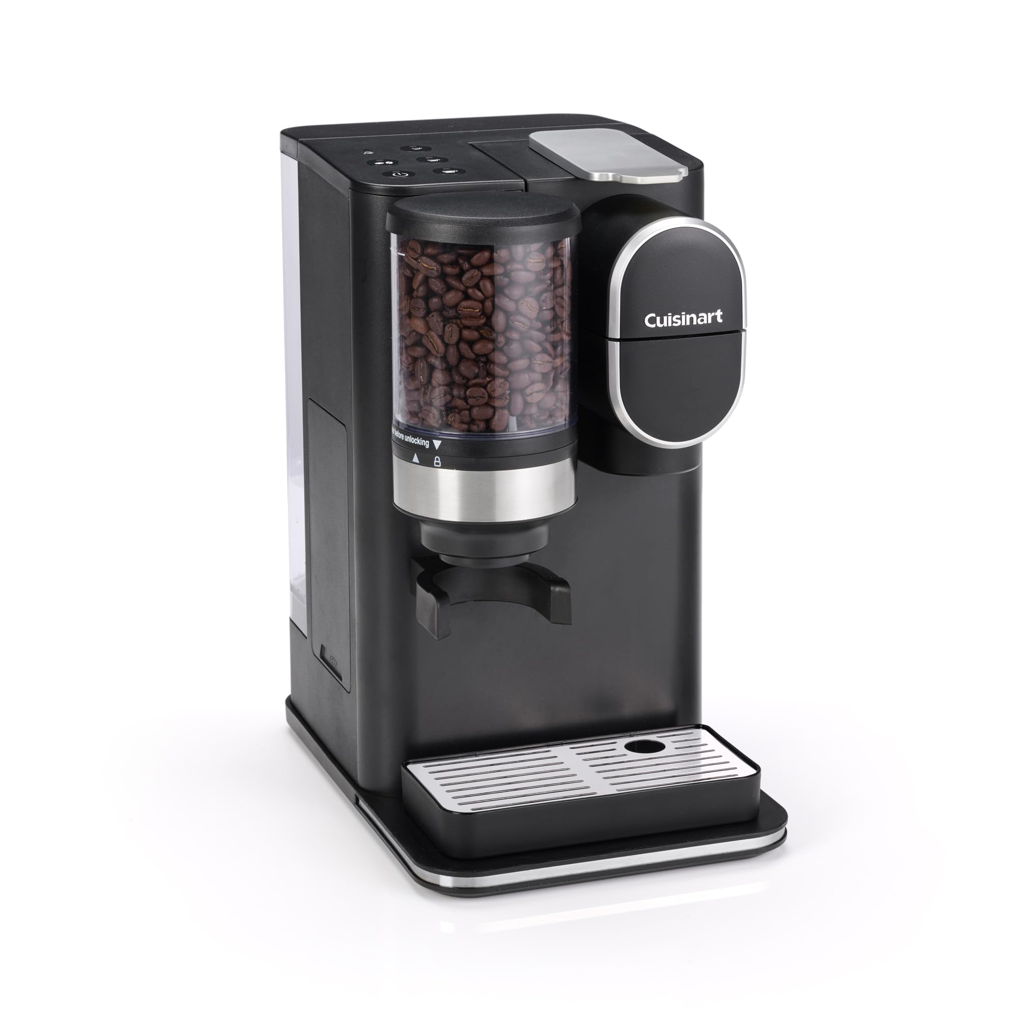 Cuisinart Fully Automatic Coffee Machine | 4 one touch coffee options | Espresso, Americano, Cold Brew | Integrated milk frother for Lattes and Cappuccino | Bean to cup