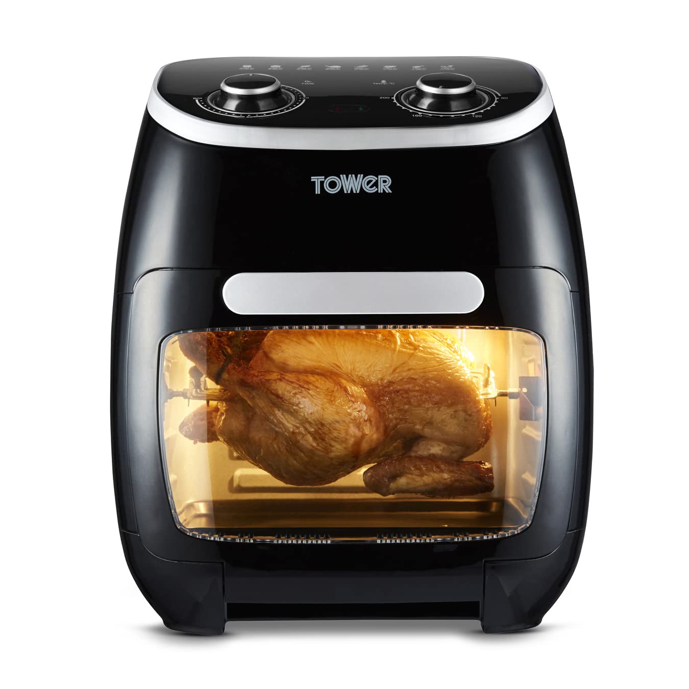 Tower T17076 Xpress Pro Combo 10-in-1 Digital Air Fryer Oven with Rapid Air Circulation, 60-Minute Timer, 11L, 2000W, Black