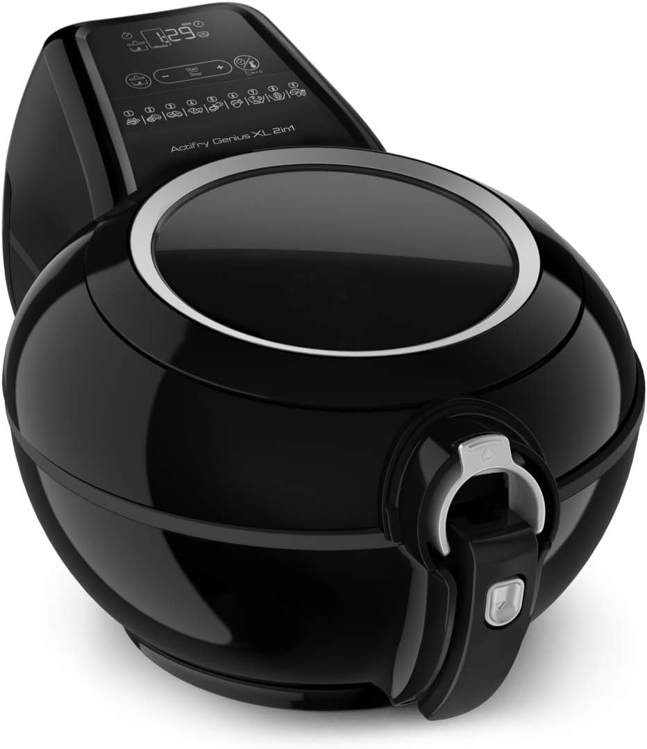 Tefal ActiFry Genius XL YV9708 2-in-1 Hot Air Fryer | 1500 Watts | Capacity: 1.7 kg | 9 Automatic Programs | 2-in-1 Technology | Black