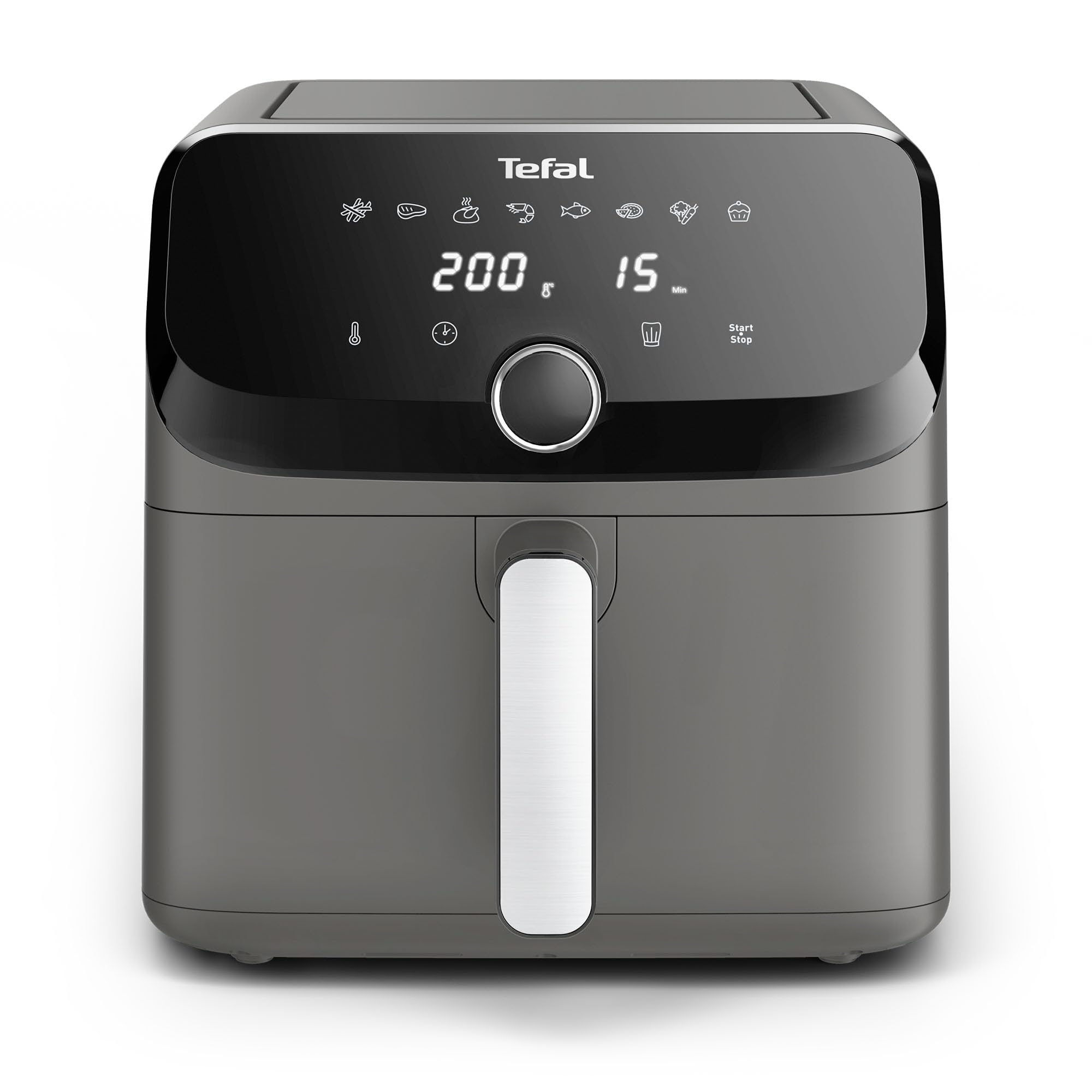 Tefal Easy Fry Mega Air Fryer, 7.5L Capacity (Serves Up to 8), 8 Preset Cooking Programs, Compact Design, Energy-Efficient, Dishwasher-Safe Basket, EY8558G0 - Grey