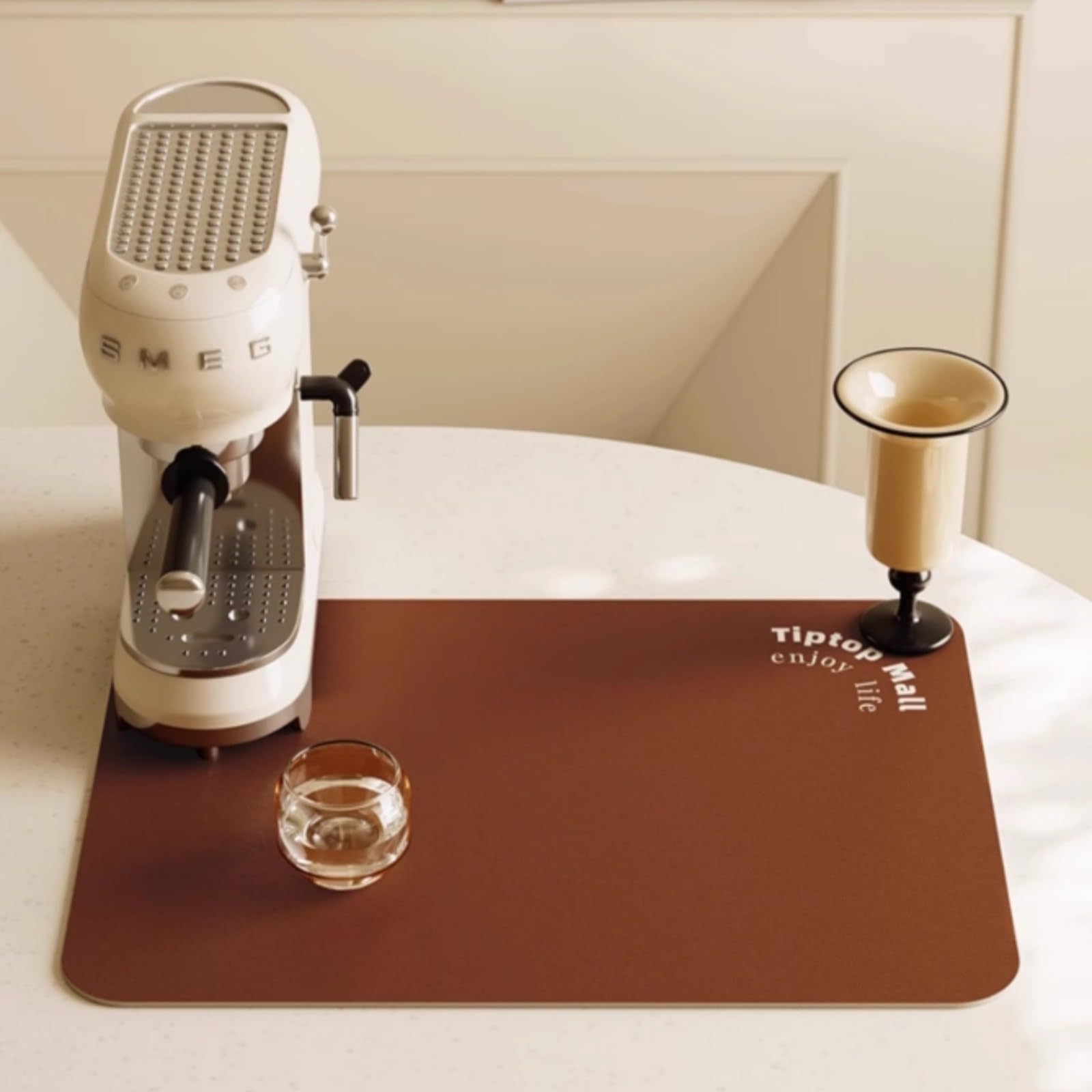 Dish Drying Mat - Cream Style, Absorbent Countertop Mat for Coffee Maker, Expresso Machine, Kitchen Use (Gray,20''×32'')