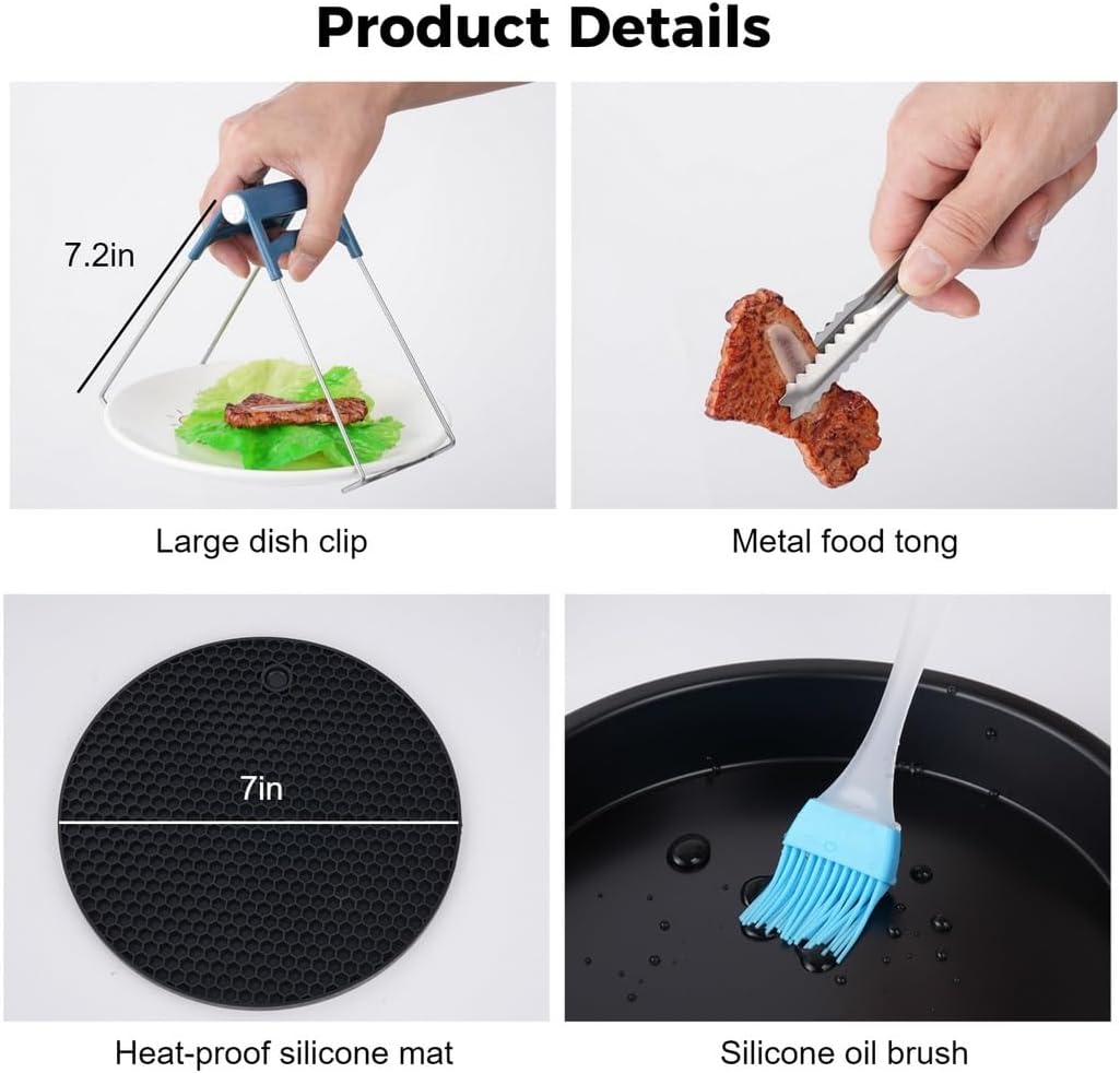 12-Piece 7 Fryer Add-On Set, Includes Cake Tin, Pizza Plate, Silicone Cupcake Mold, Cooking Tools & Metal Racks, Fits Most 3.5L to 4.1L Air Fryers