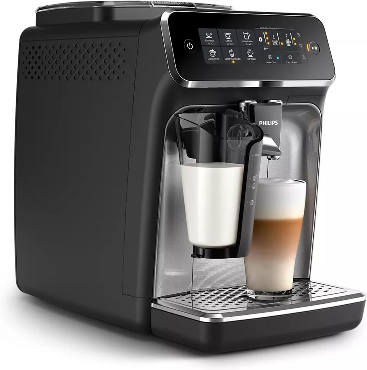 Philips 3200 Series Bean-to-Cup Espresso Machine - LatteGo Milk Frother, 5 Coffee Varieties, Intuitive Touch Display, Silver (EP3246/70)