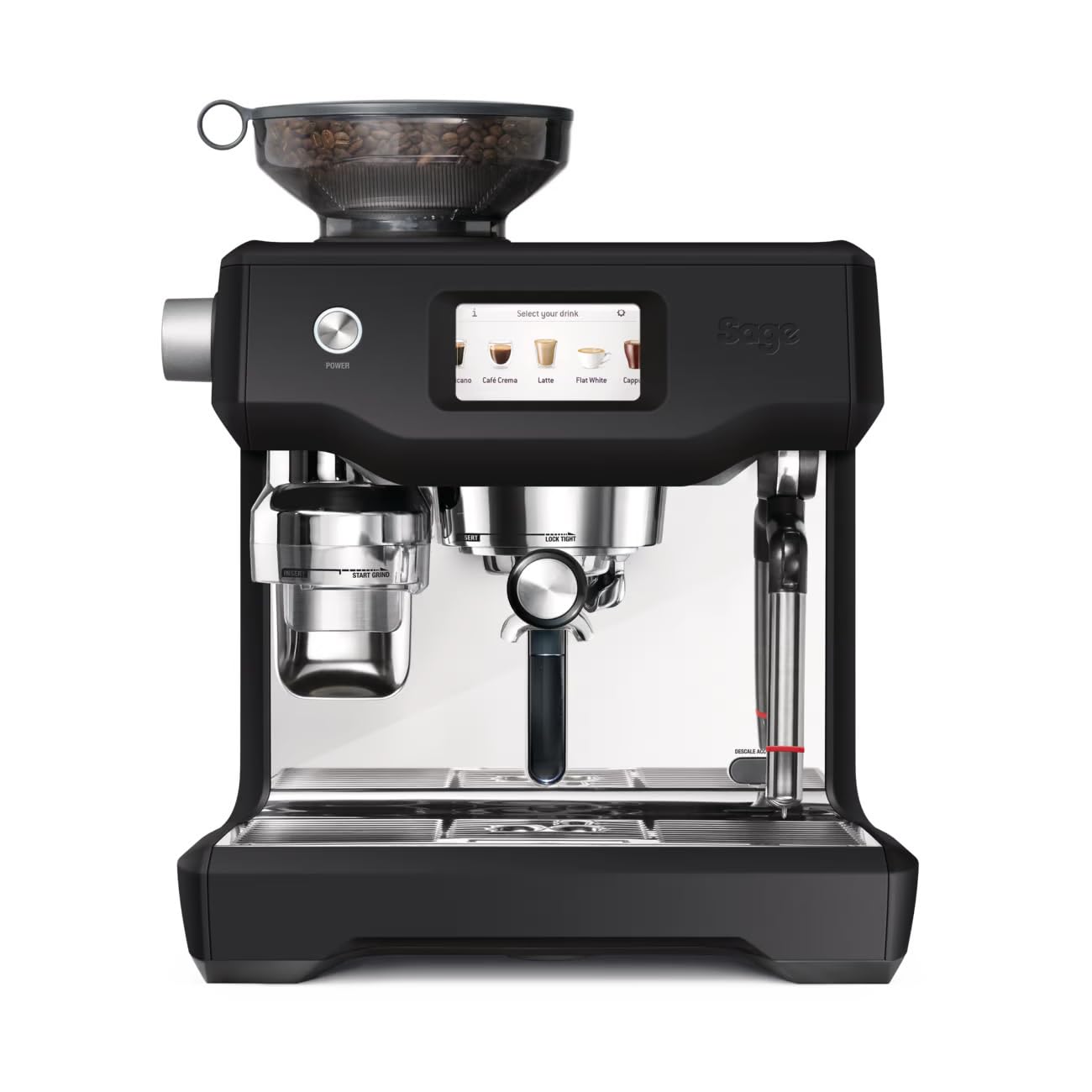 Sage - The Oracle Touch - Bean to Cup Coffee Machine with Grinder & Milk Frother - Fully Automatic Espresso Machine, Touch Screen, 5 Pre-sets - 2.5L Water Tank, 2400 W, Brushed Stainless Steel