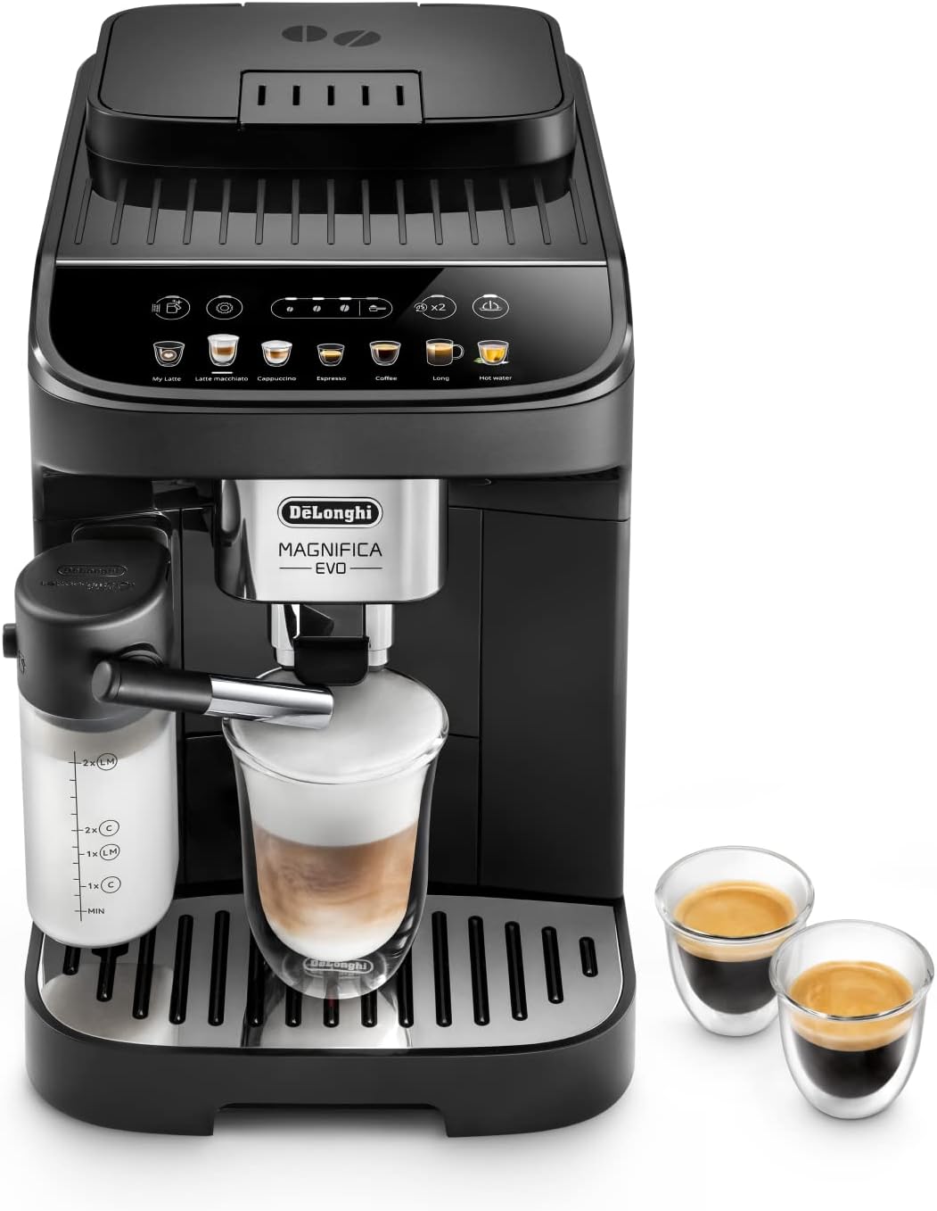 De'Longhi Magnifica Evo, Bean to Cup Coffee and Cappuccino Maker, 1450 watts, 250g bean container, 1.8L water container, ECAM292.81.B, Plastic, Black