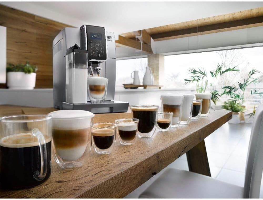 De'Longhi Dinamica, Fully Automatic Bean to Cup Coffee Machine, Cappuccino, Espresso Coffee Maker, ECAM 350.75.S, Silver & Coffee Care Kit