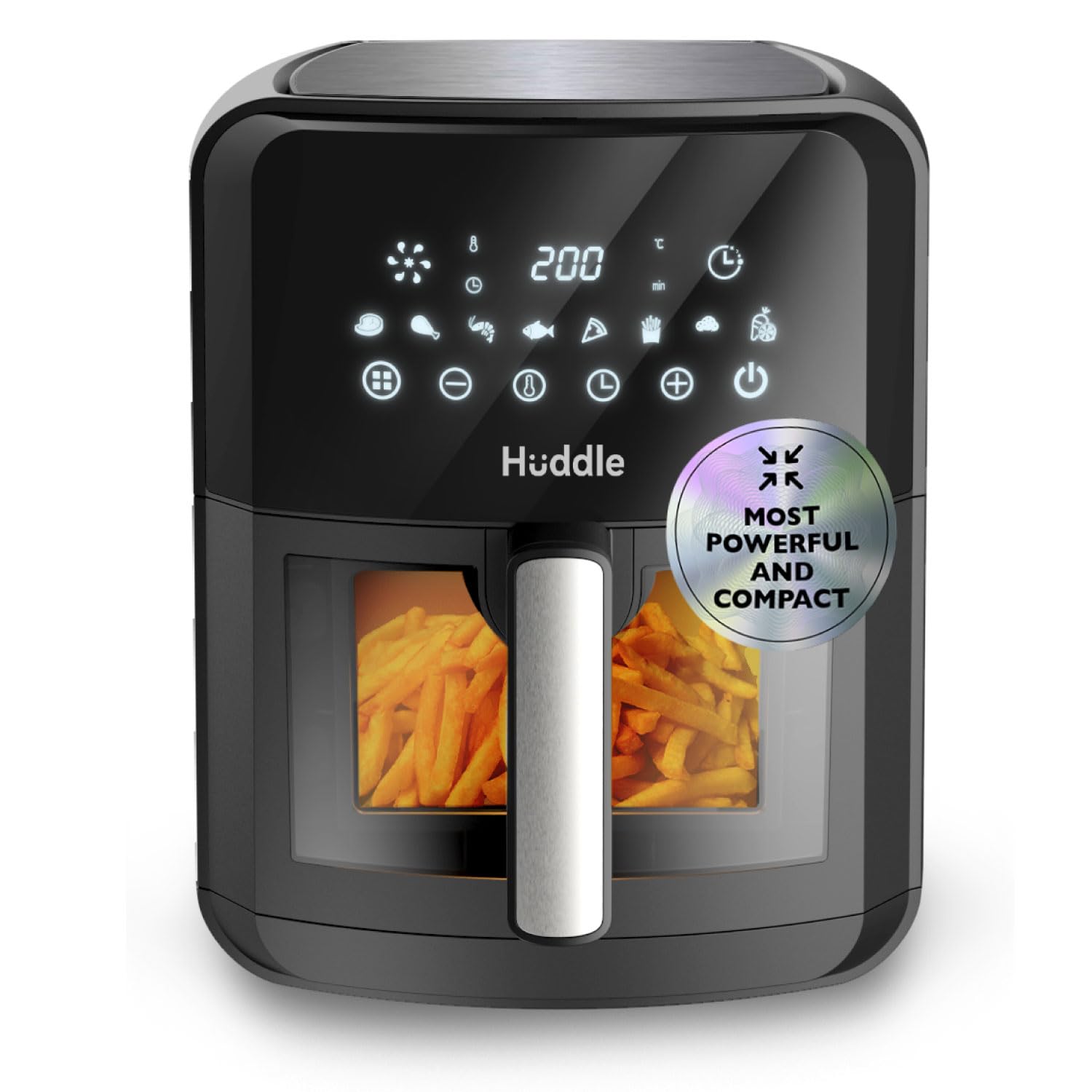 Huddle® 9L Air Fryer with Dual Flexi Baskets, Digital Touchscreen, 8 Cooking Modes, Adjustable Temperature, Viewing Window, Dishwasher-Safe, and Healthy Cooking Technology for Families and Meal Prep