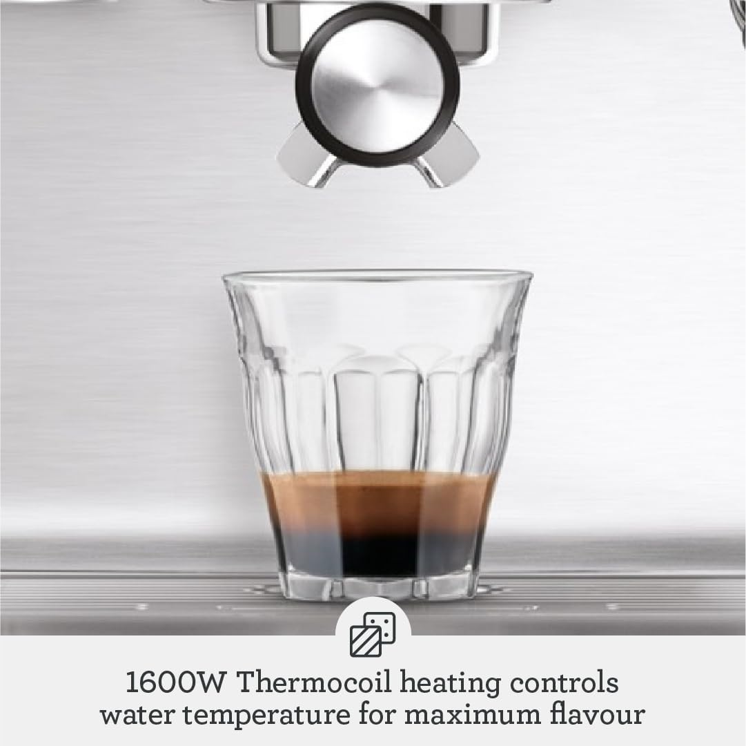Sage - The Duo-Temp Pro - Bean to Cup Coffee Machine with Milk Frother - Precise Espresso-Extraction 1600 W - Easy to Use Manual Espresso Machine - Portafilter and Milk Jug - Brushed Stainless Steel