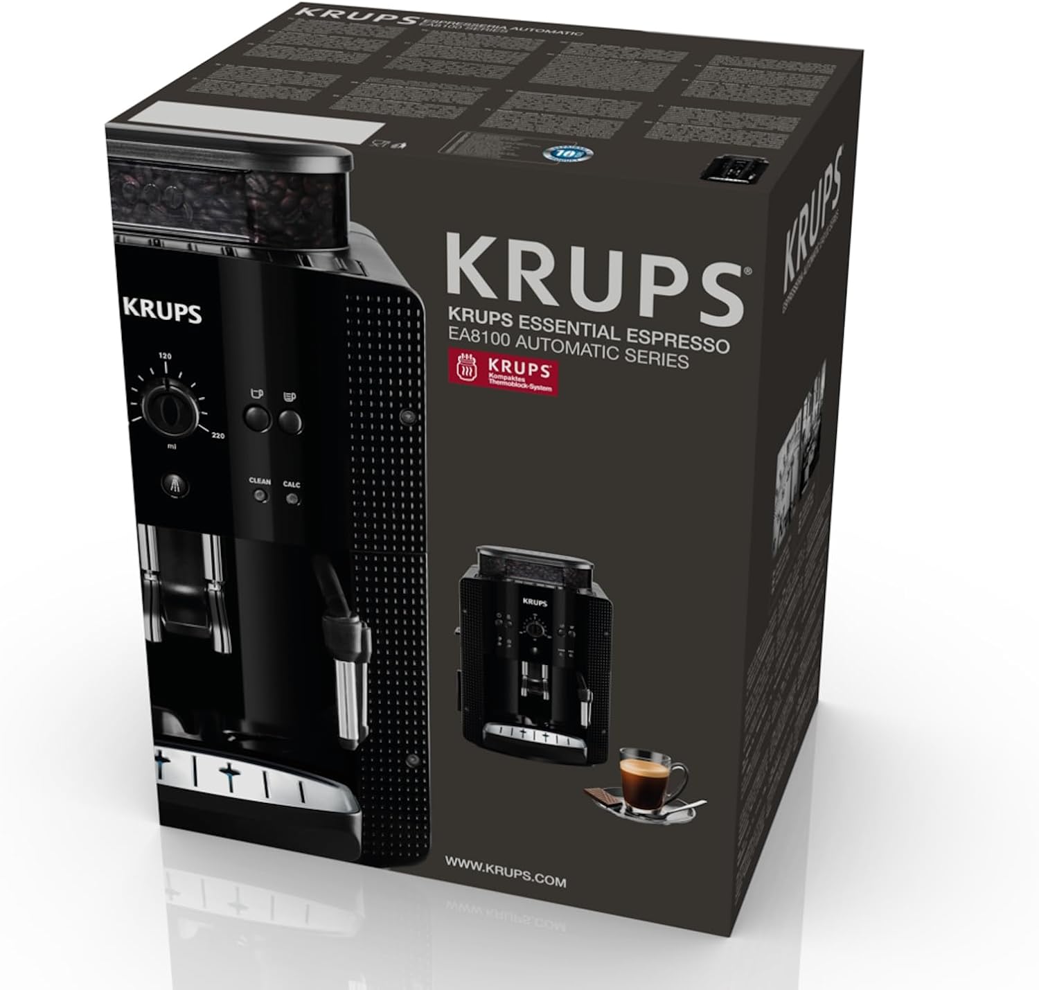 Krups Automatic Coffee Machine 1.8 litre 15 bar, CappuccinoPlus nozzle black