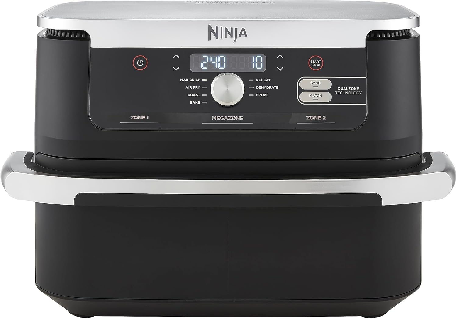 Ninja Foodi FlexDrawer 10.4L Oil-Free Fryer, 7 Modes, Roast, Bake, Non-Oil Frying, Crispy, Warm, Dehydrate, Rise, XL, Savings, DualZone Black/Copper OL750EUDBCP