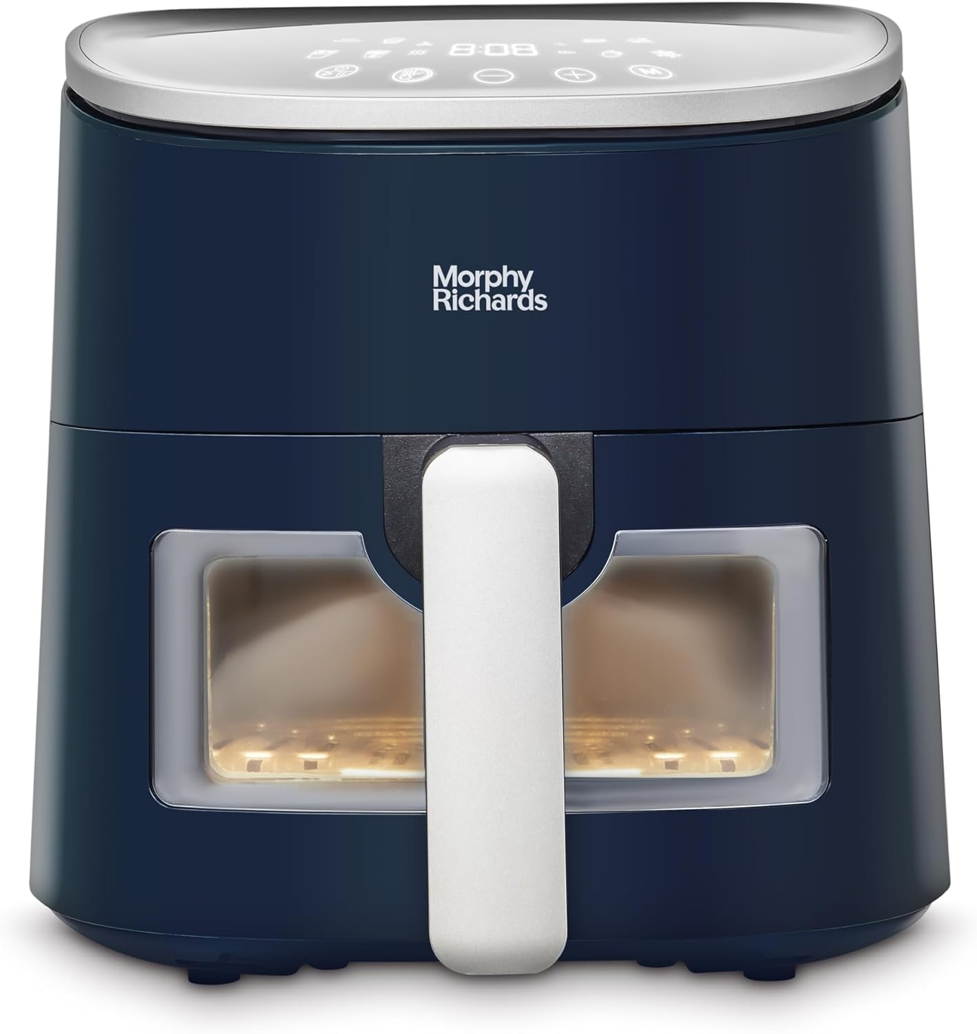 Morphy Richards Digital Dual Zone Airfryer, Compact Space Saving 7.2L, Easy View Windows, Touch Screen, Non Stick Dishwasher Safe Baskets, Healthy Oil Free & Low Fat Cooking, Black, 480020
