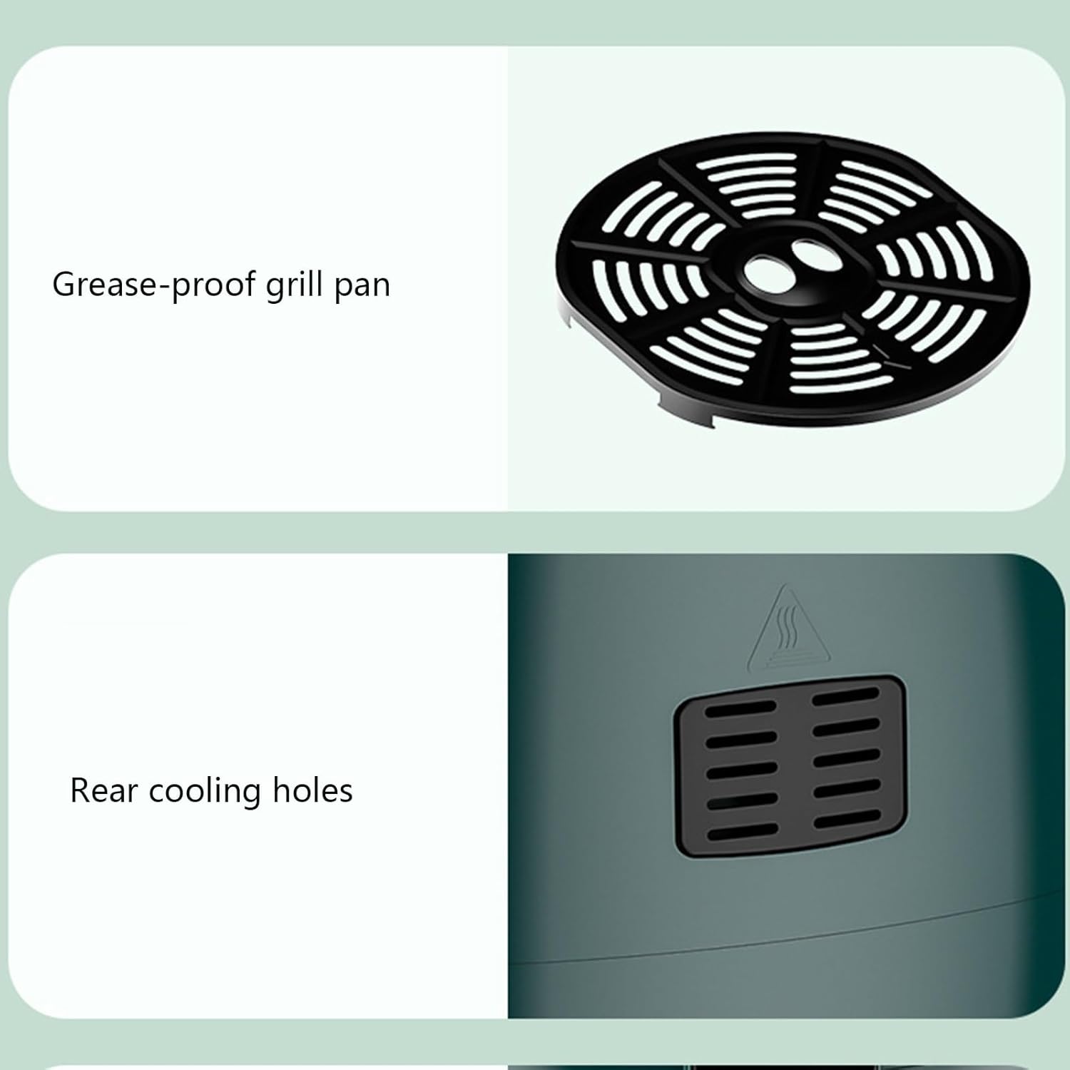 6L air fryer, household multi-functional inorganic fryer, touch screen operation,80-200℃(Roze)