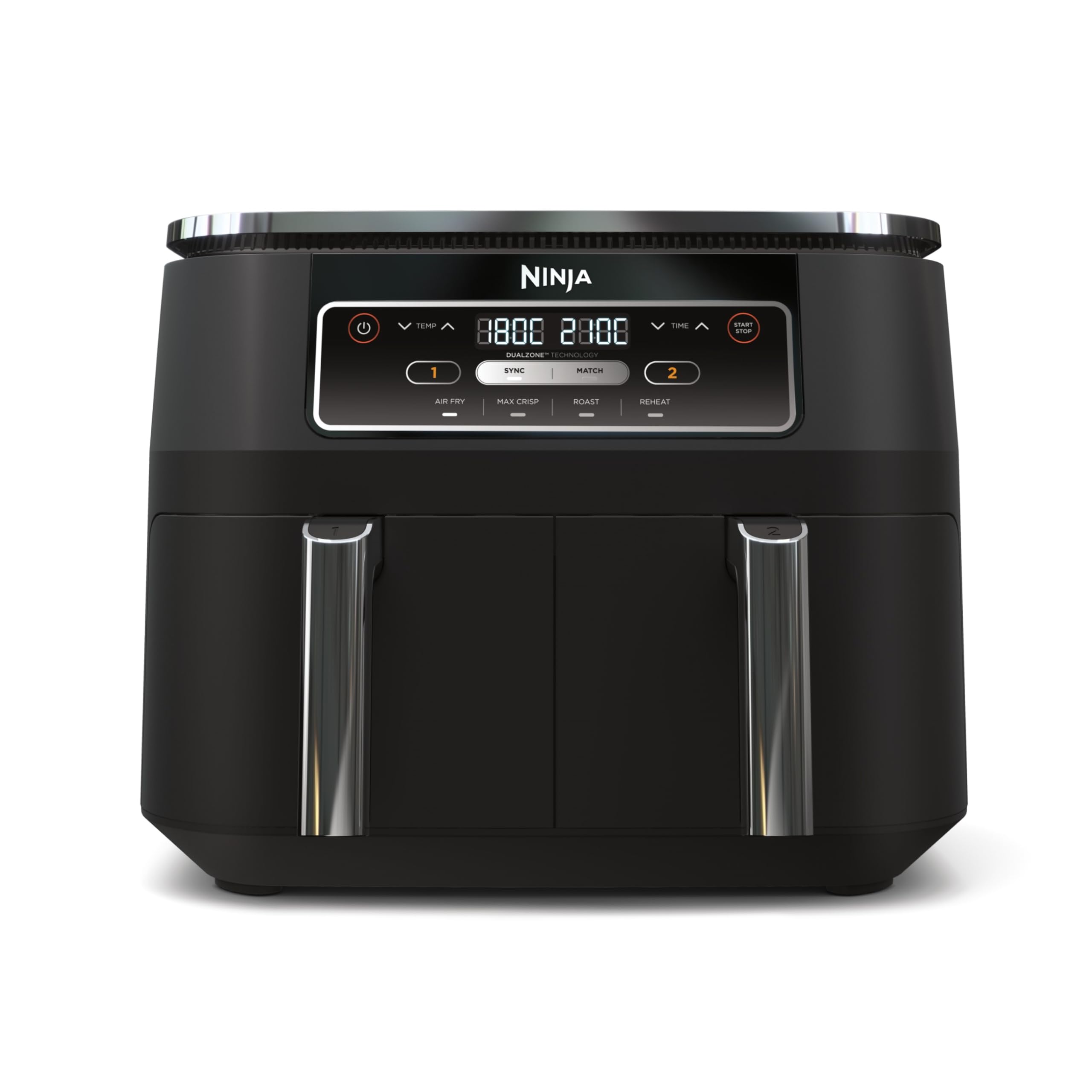Ninja Foodi FlexDrawer Air Fryer, Dual Zone with Removable Divider, Large 10.4L Drawer, 7-in-1, Air-Fryer Uses No Oil, Air Fry, Roast, Bake, Max Crisp, Non-Stick Dishwasher Safe Parts, Black AF500UK