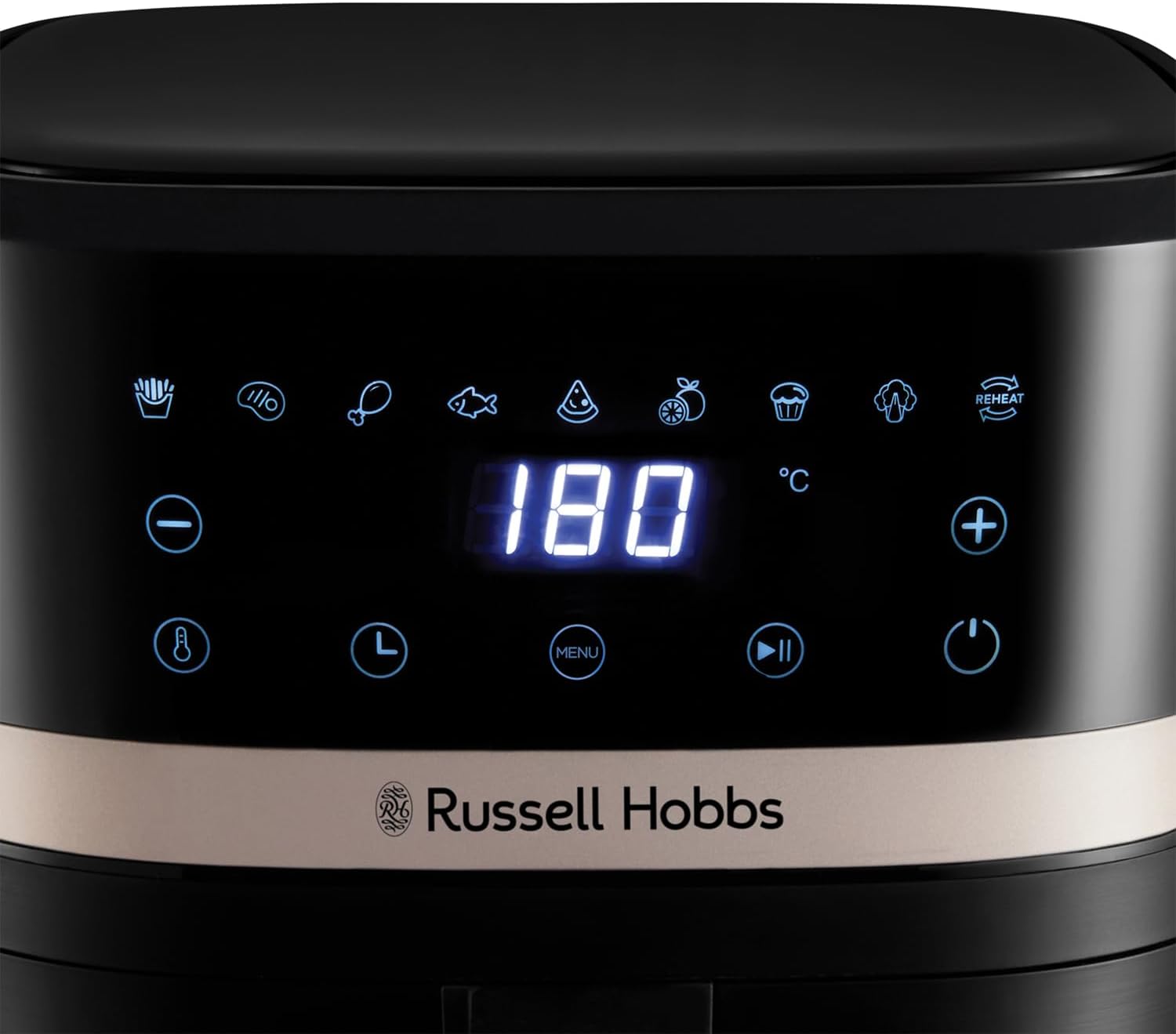 Russell Hobbs Air Fryer 8.3L, 9 Programs, Oil Free Cooking, Rapid Air Technology, Touchscreen, Auto Shut-Off, Keep warm, Roast, Bake, Grill, Dishwasher safe parts, Max 200℃, 1800W, Satisfry 27630
