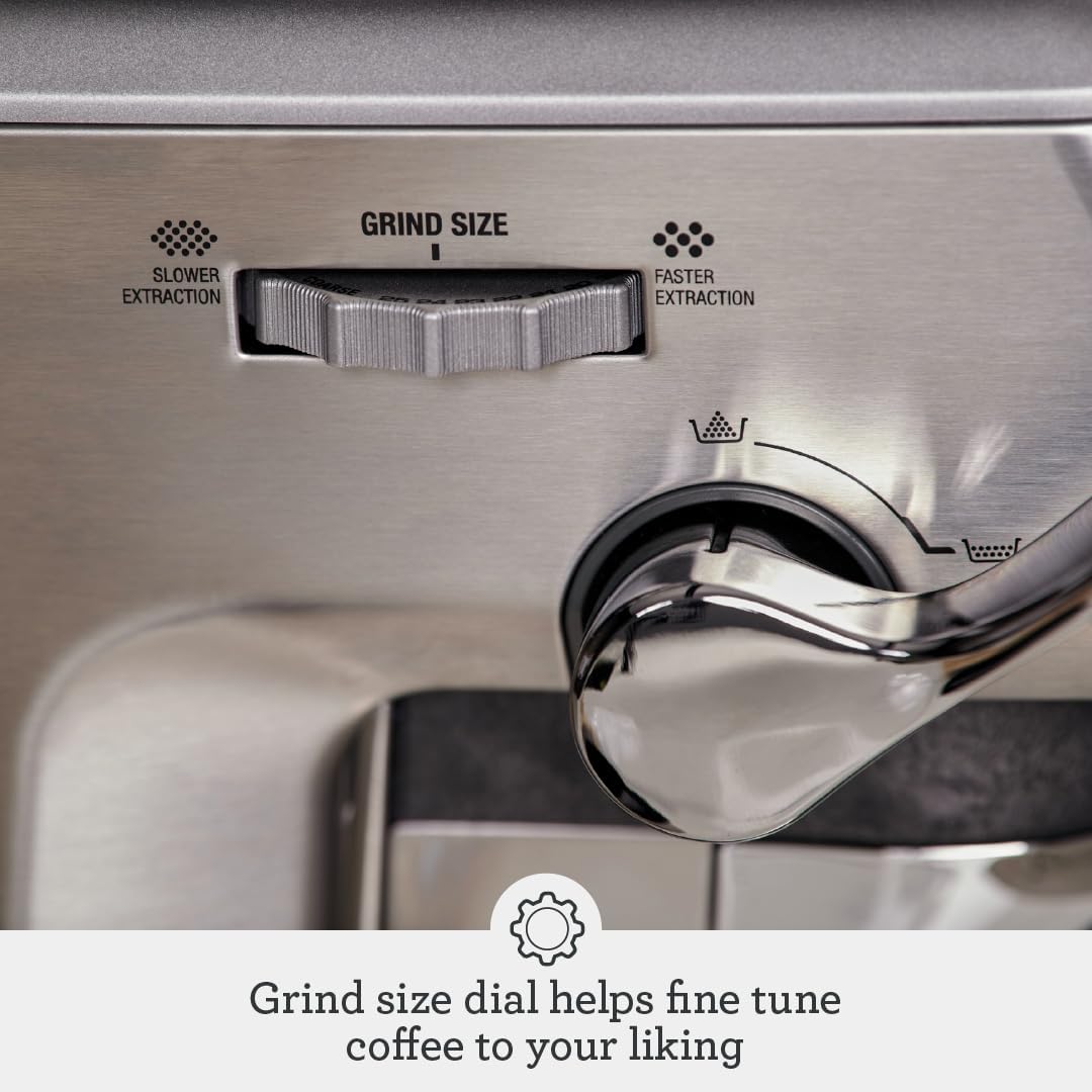 Sage - The Barista Express Impress - Bean to Cup Coffee Machine with Grinder and Milk Frother, 9 bar, PID Temperature Control, 1850 W, Cappucino, Espresso Maker,With Milk Jug, Brushed Stainless Steel