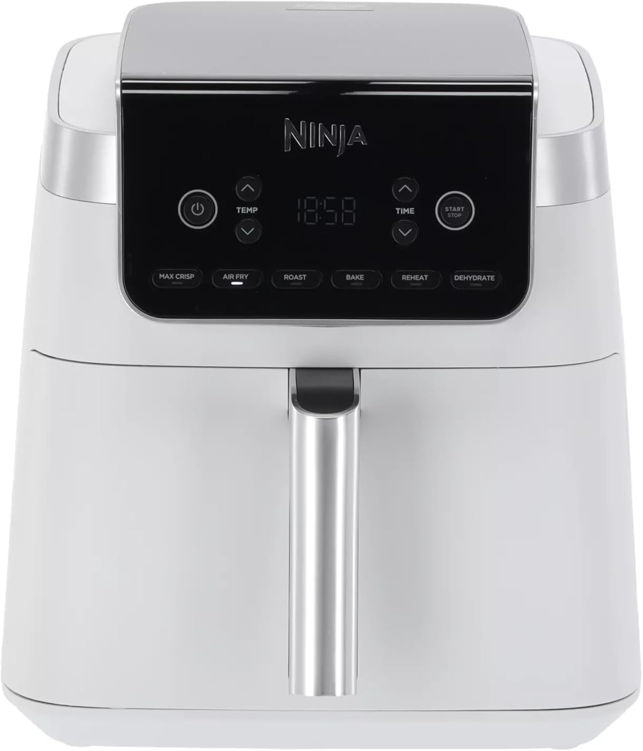 Ninja Air Fryer MAX PRO, 6.2L, Oil Free, Large Drawer, Roasting, Baking, Frying, Family, Digital, Dishwasher-Safe Basket and Hob, White AF180EUWH