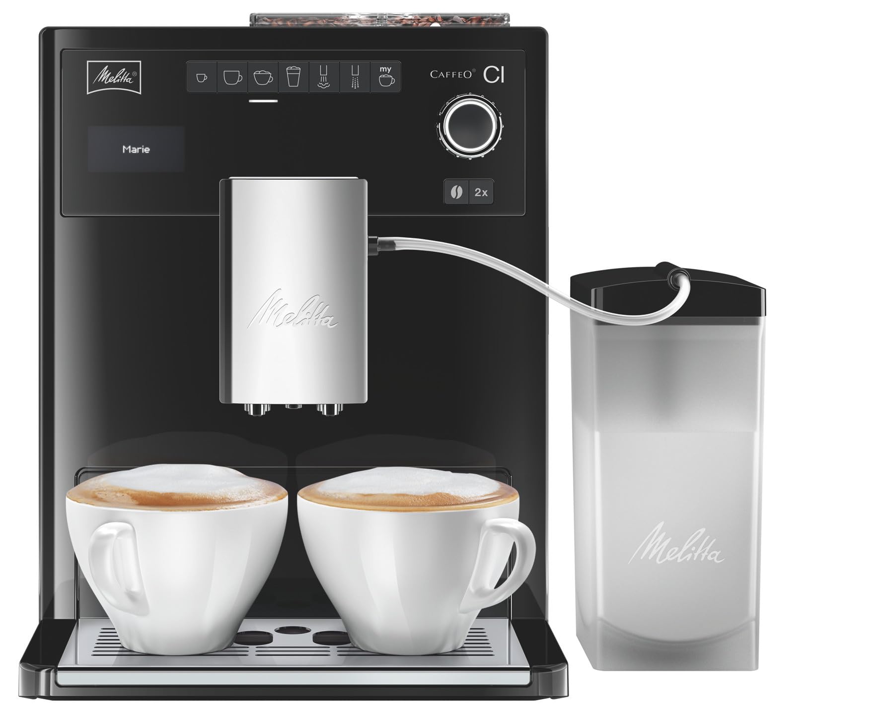 Melitta E970-101 Caffeo CI One-Touch Fully Automatic Coffee Maker with My Coffee Memory and Milk system - Silver