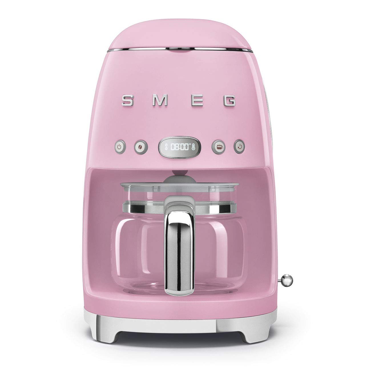 Smeg 50's Retro Style Aesthetic Drip Coffee Machine with 10 Cup Glass Carafe, Auto Start Feature, Keep Warm Plate, and Two Coffee Strength Settings (Pastel Blue)
