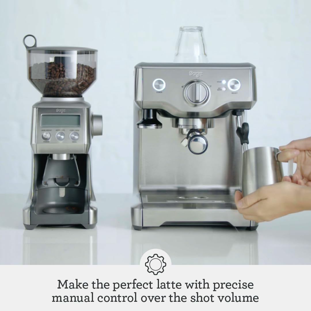 Sage - The Duo-Temp Pro - Bean to Cup Coffee Machine with Milk Frother - Precise Espresso-Extraction 1600 W - Easy to Use Manual Espresso Machine - Portafilter and Milk Jug - Brushed Stainless Steel
