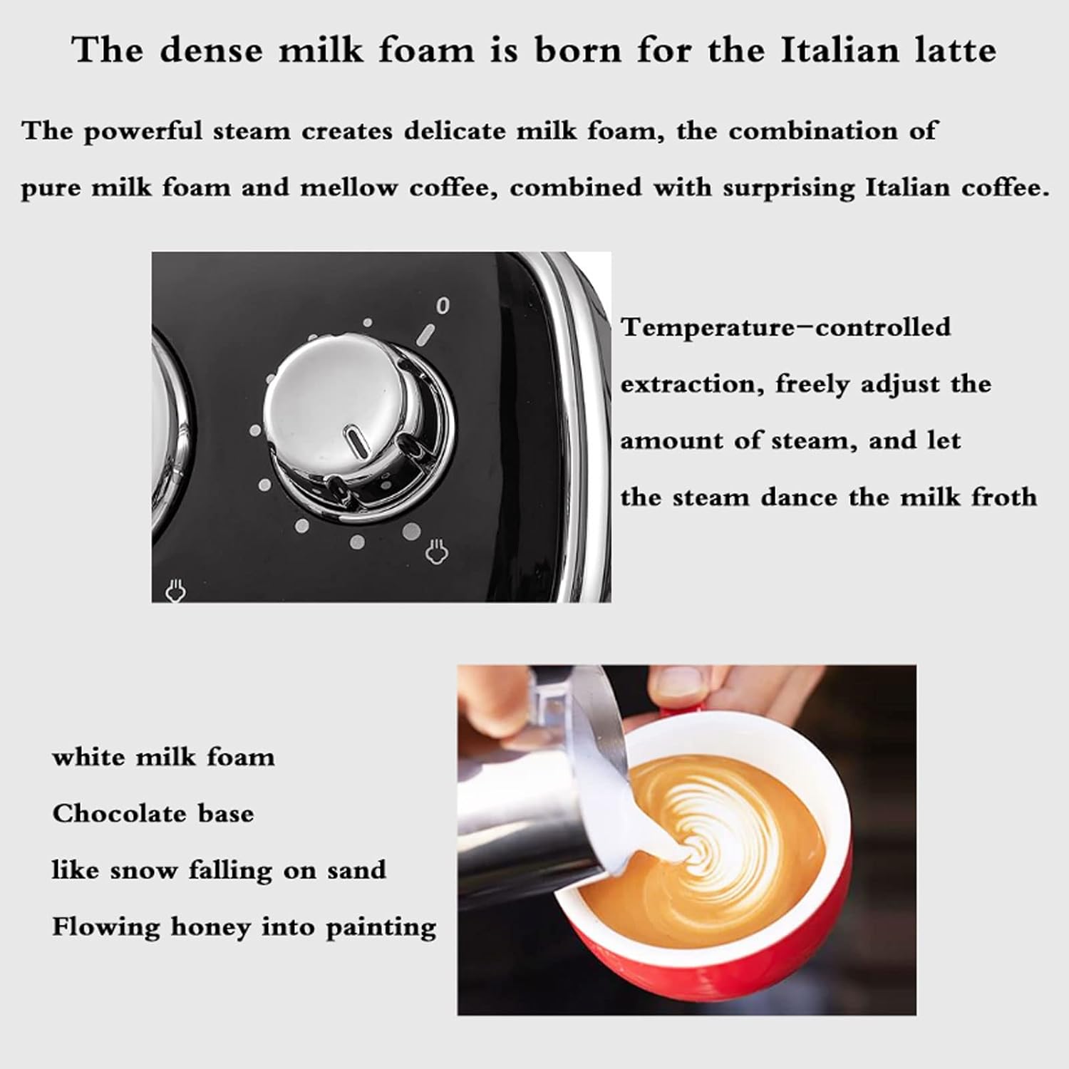Espresso Machine 15 Bar Pump Pressure home small milk frother coffee machine,suitable for mocha cappuccino latte