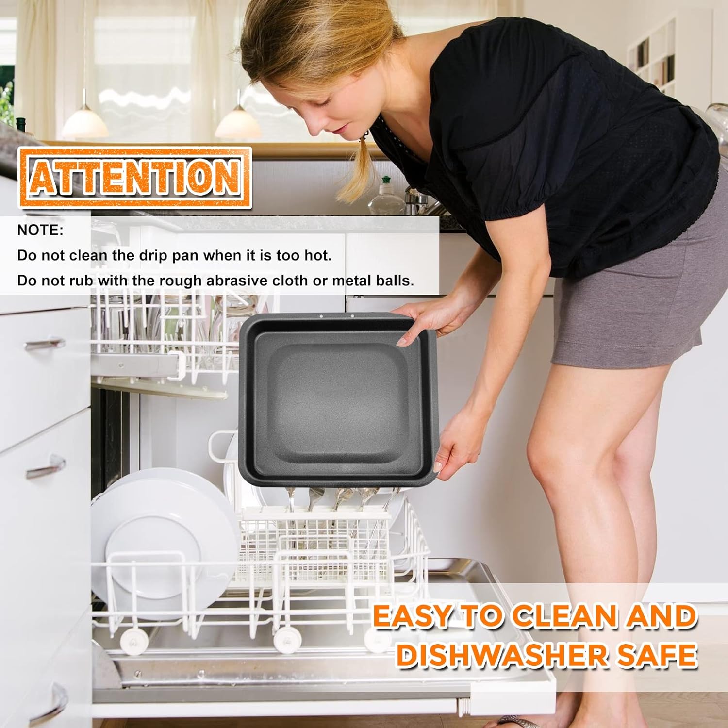 HEISENLIN Drip Pan for Instant Vortex Plus Air Fryer, 2 PCS Upgraded Rectangular Nonstick Oil Drip Tray Pan for Instant Vortex Pro Innsky Chefman PowerXL and More Air Fryer, Dishwasher Safe, Black