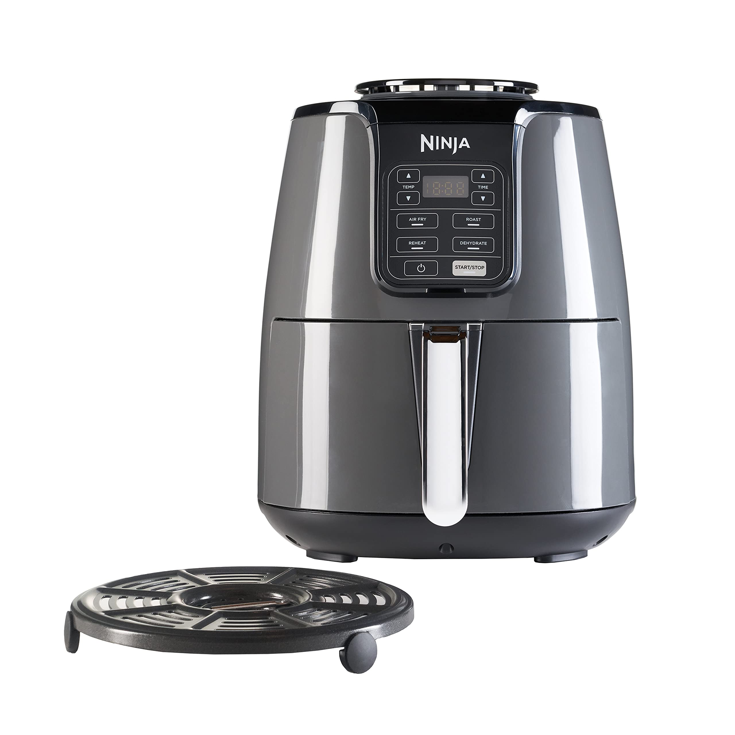 Ninja Air Fryer MAX PRO, 6.2L, Uses No Oil, Large Square Single Drawer, Roast, Bake, Air Fry, Family Size, Non-Stick, Dishwasher Safe Basket & Crisper Plate, Silicone Tongs, Black & Copper, AF180UKCP