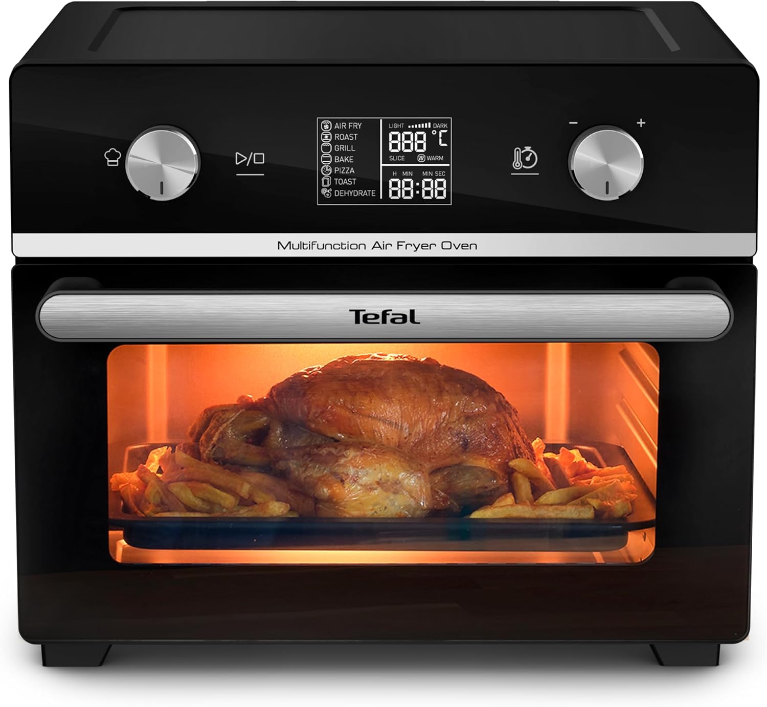Tefal Easy Fry Air Fryer Oven, 20L Capacity 10in1 Functions, Air Fry, Roast, Pizza, Bake, Grill, Toast, Dehydrate, Monitor-Free Cooking, Healthy, Delicious, Crispy, Easy to Use, Black, FW605840