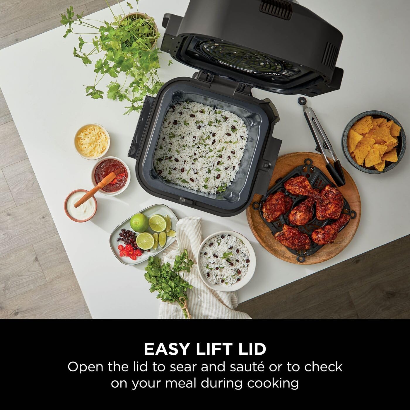 Ninja Speedi 12-in-1 Multi-Cooker, Air Fryer and Slow Cooker, 5.7L Cooking Pot, Meals for 4 in Minutes, Air Fry, Steam, Grill, Bake, Roast, Sear, Slow Cook and More, Grey ON500UK