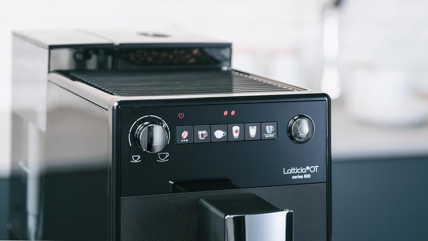 Melitta Bean-to-Cup Coffee Machine, Latticia OT, Colour: Frosted Black, F300-100