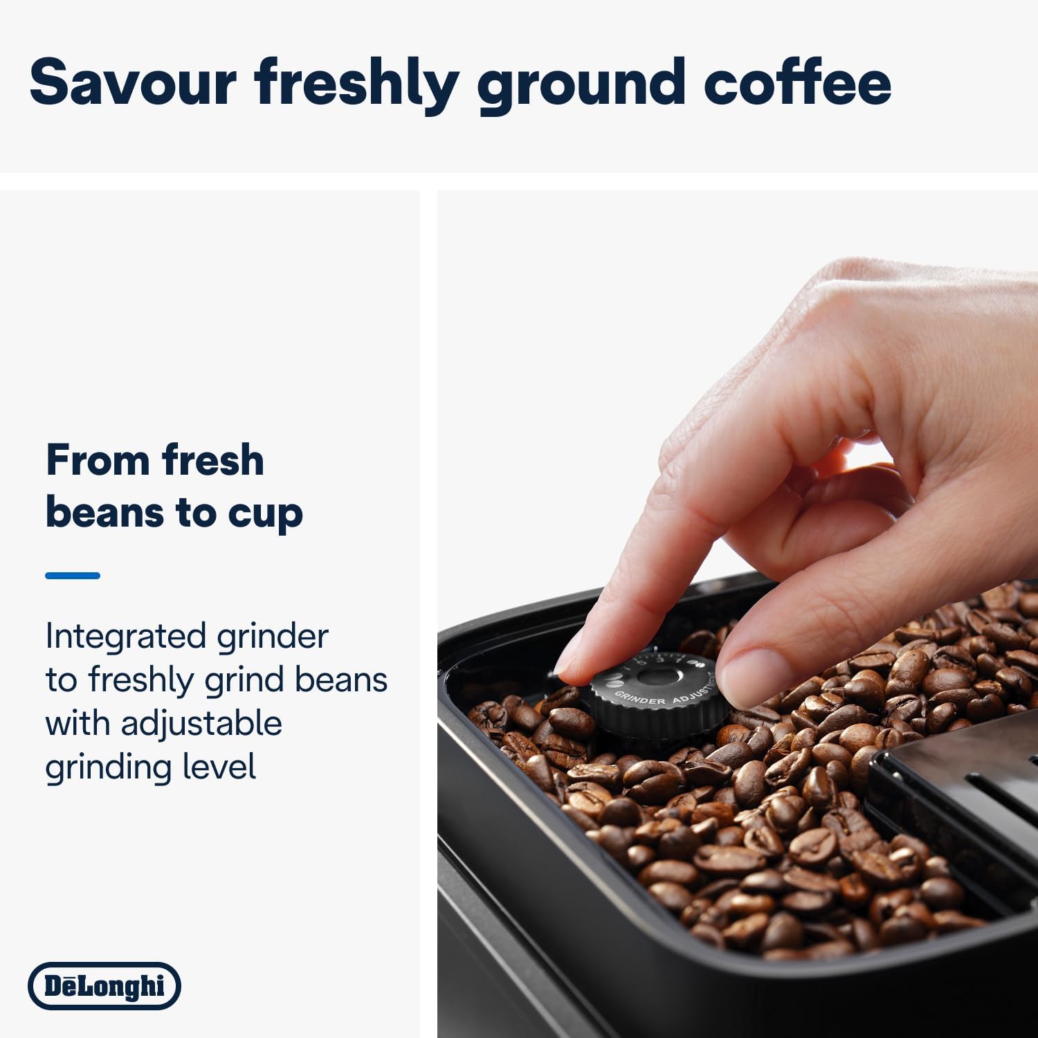 De'Longhi ECAM322.70.SB Magnifica Plus Automatic Coffee Machine with LatteCrema Hot, Bean to Cup Espresso Machine with 18 One-Touch Recipes, Full-Touch Control Panel, 1450W, Silver/Black