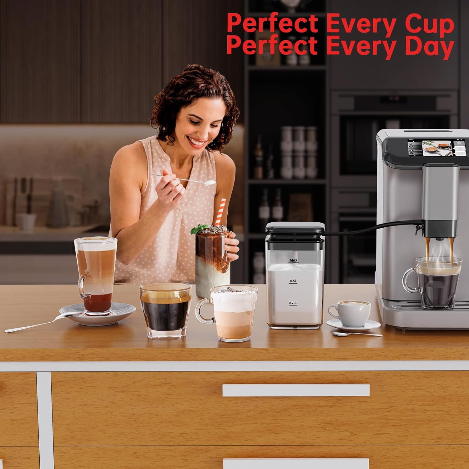 3300 Series Fully Automatic Espresso Machine with Touchscreen, Self-Cleaning Milk Frother & 6 One-Touch Recipes, Coffee Machine for Home/Office Use