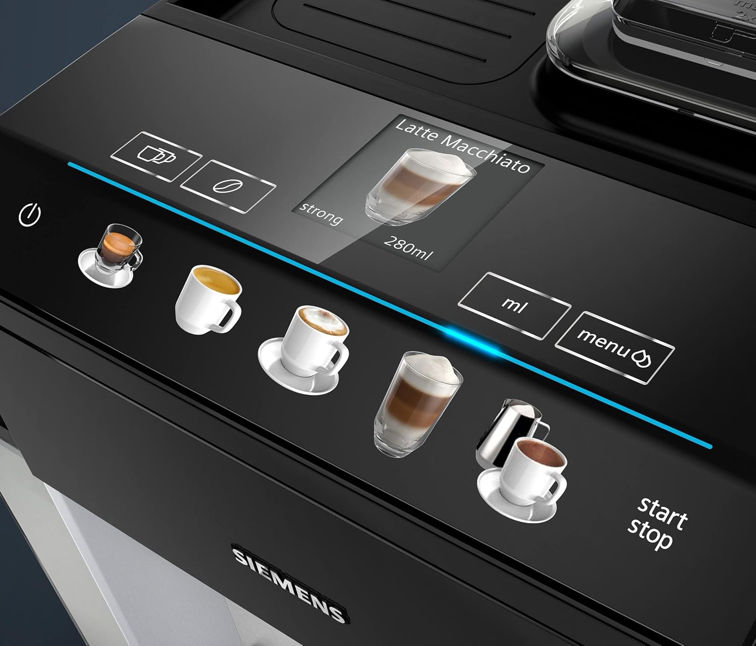 SIEMENS TQ503GB1 EQ.500 Bean to Cup Fully Automatic Freestanding Coffee Machine – Silver & Black