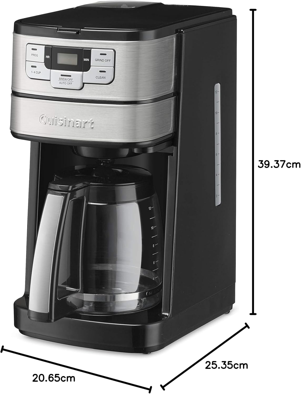 Cuisinart DGB-400 Automatic Grind & Brew 12-Cup Coffeemaker, Black/Silver