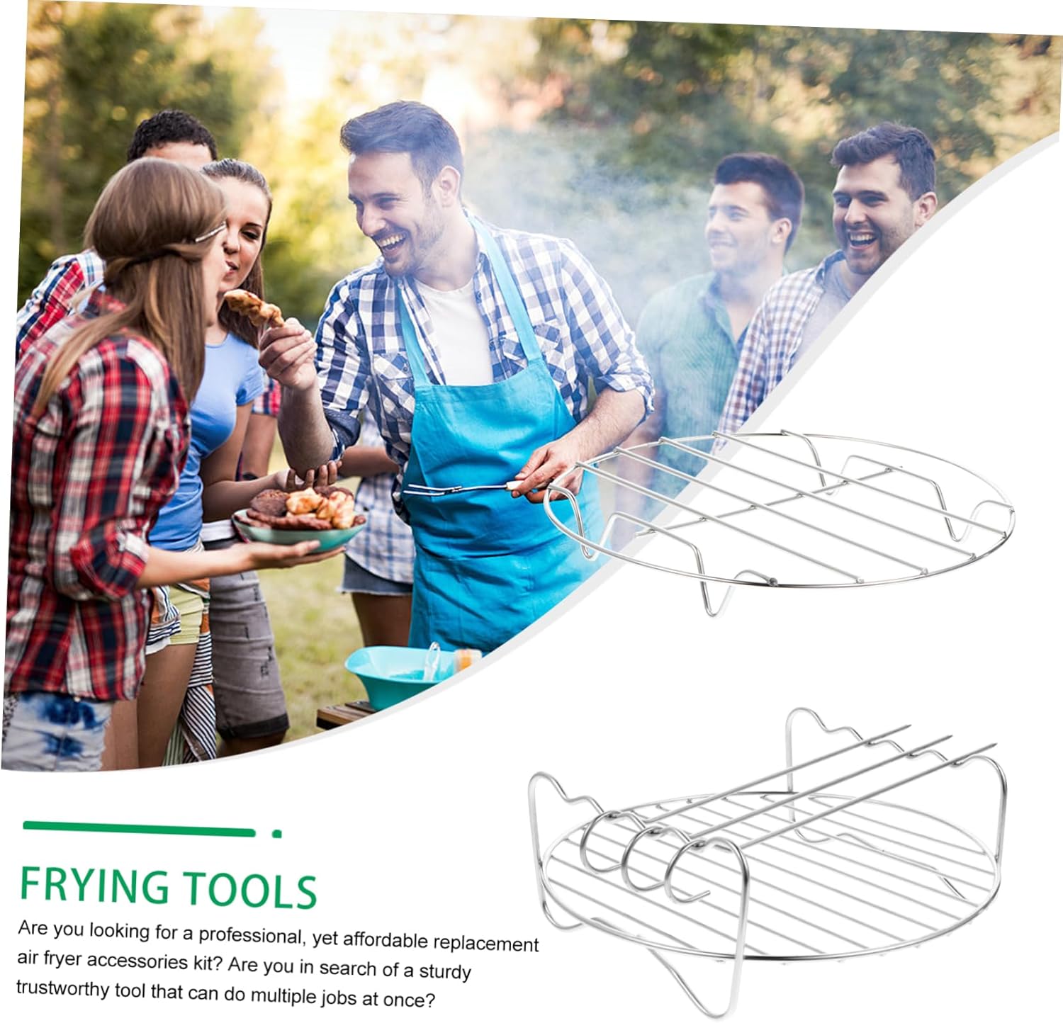 13PCS Frying Tools Set for Air Fryer Microwave Cooking Versatile Kitchen Accessories for Baking Steaming and More Non Stick Bakeware for Fryers