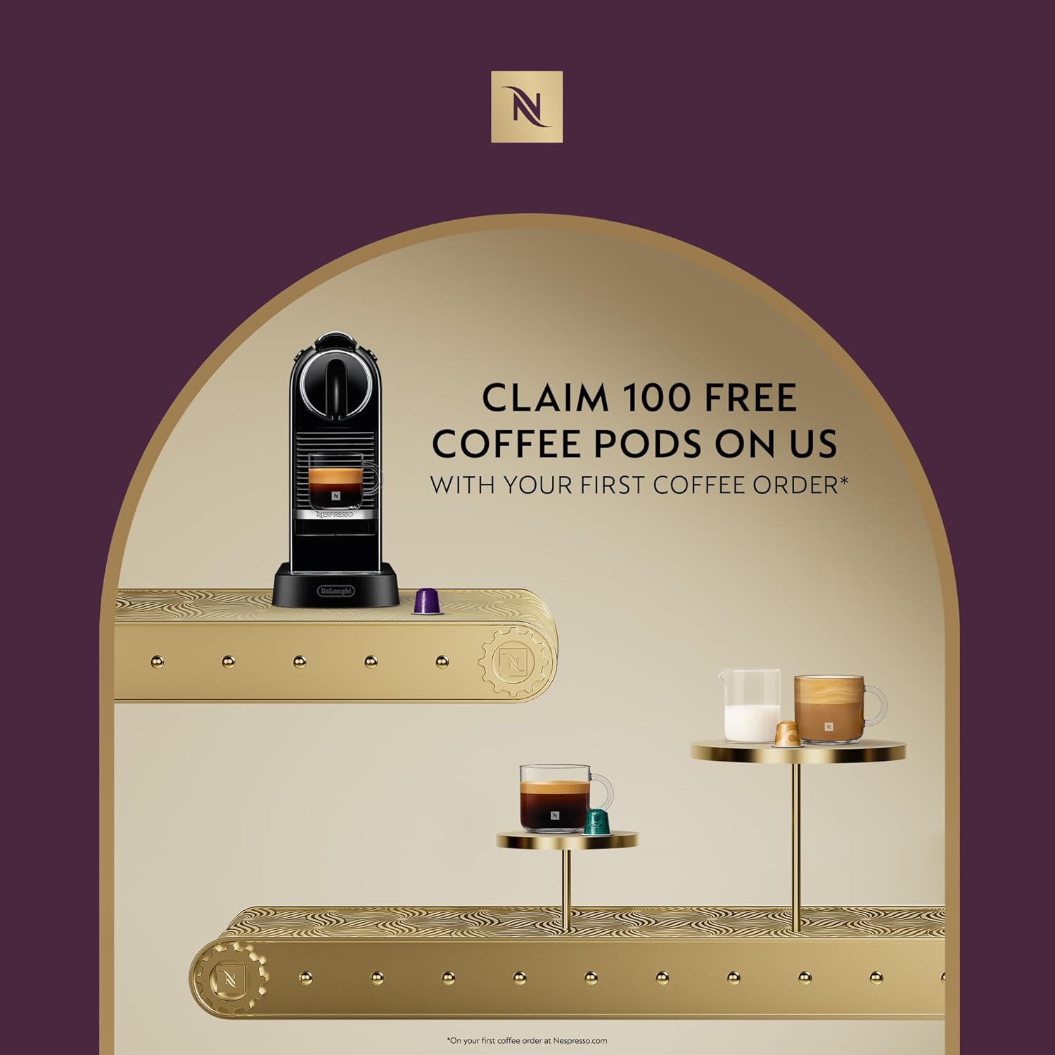 Nespresso Gran Lattissima Coffee Machine by De'Longhi for Original Coffee Pods, Latte, Cappuccino, Integrated Milk Frother, Starter Capsule Set Included, EN640.B, Black