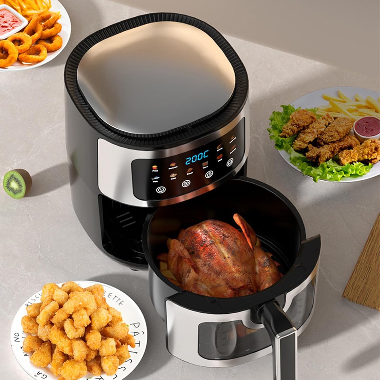Air fryer 8L, household multi-function oven, 1400W high power