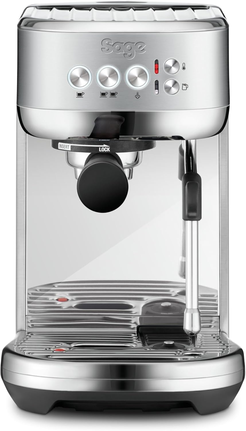Sage - The Bambino Plus - Compact Coffee Machine with Automatic Milk Frother, Brushed Stainless Steel