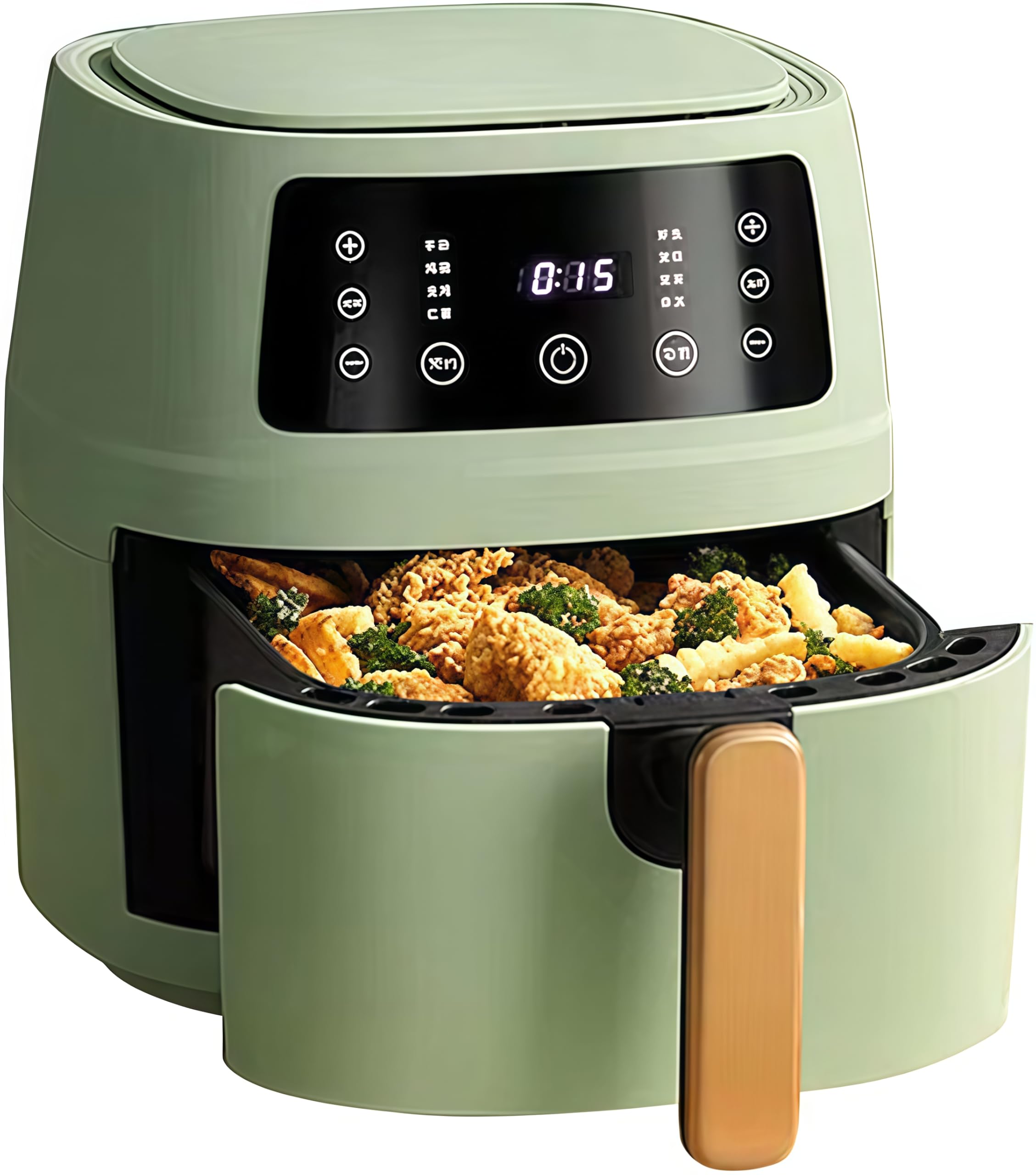 Smart Touch Screen Air Fryer, Large Capacity 6L Oil Free Cooking, Healthy Multifunctional Electric Fryer for Home Kitchen