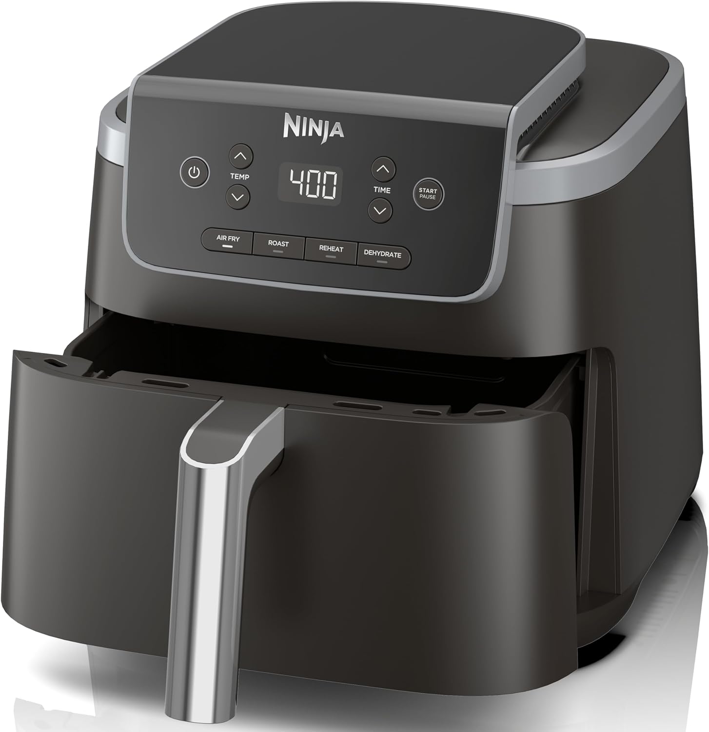 Ninja AF141 Air Fryer Pro 4-in-1 with 5 QT Capacity, Air Fry, Roast, Reheat, Dehydrate, Air Crisp Technology with 400F for hot, crispy results in just minutes, Nonstick Basket & Crisper Plate, Grey
