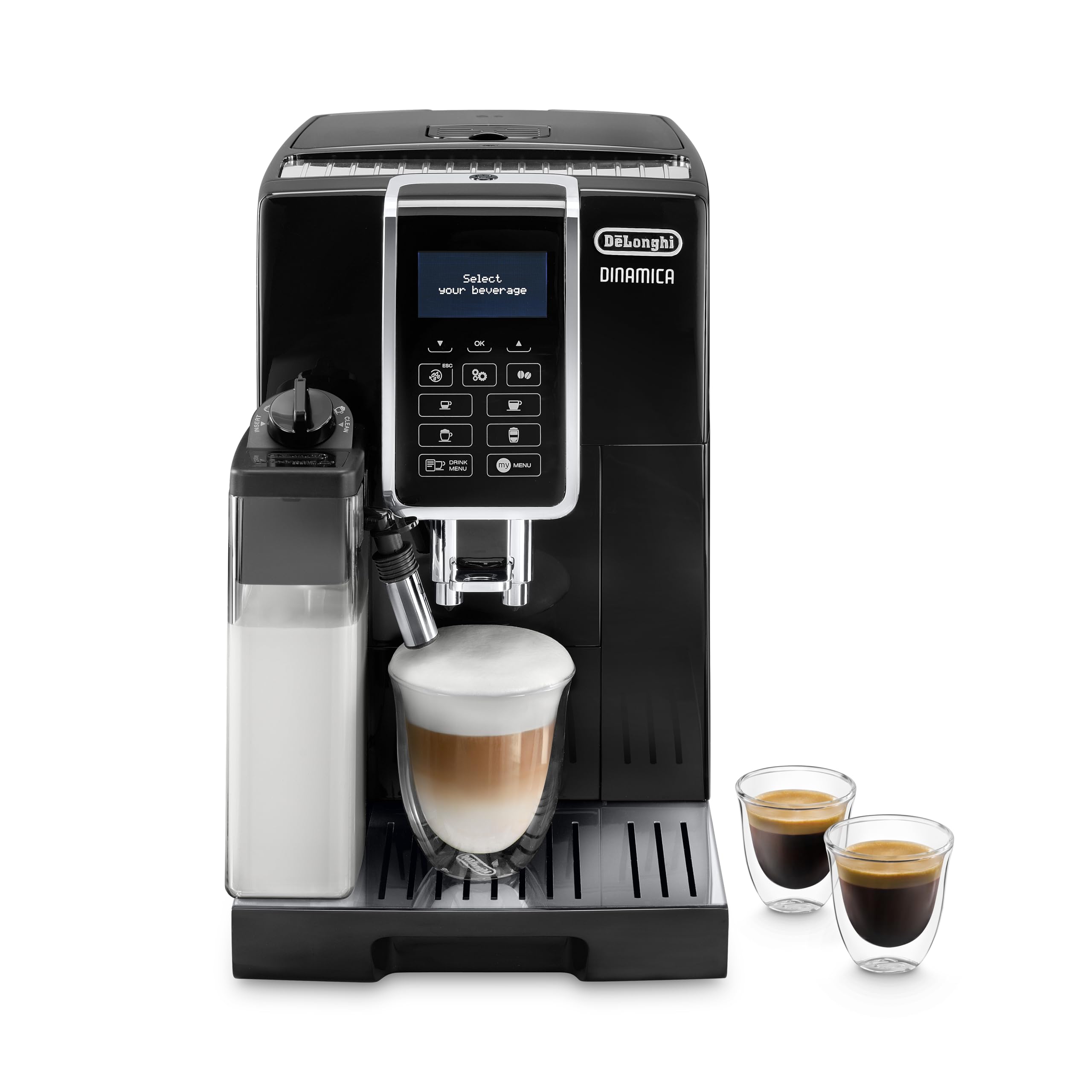 De'Longhi Dinamica ECAM 350.15.B Fully Automatic Coffee Machine, Stainless Steel, 1450 W, 1.8 liters, Black