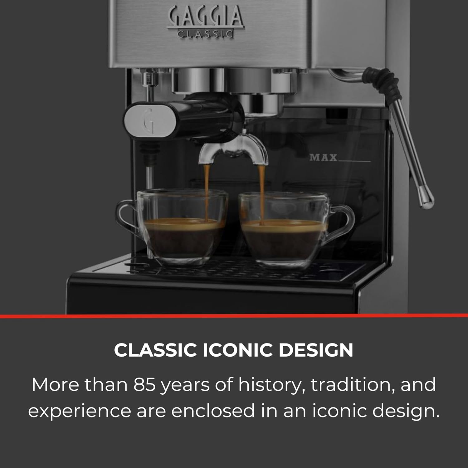 Gaggia Classic Evo Pro Manual Espresso Coffee Machine, Stainless Steel